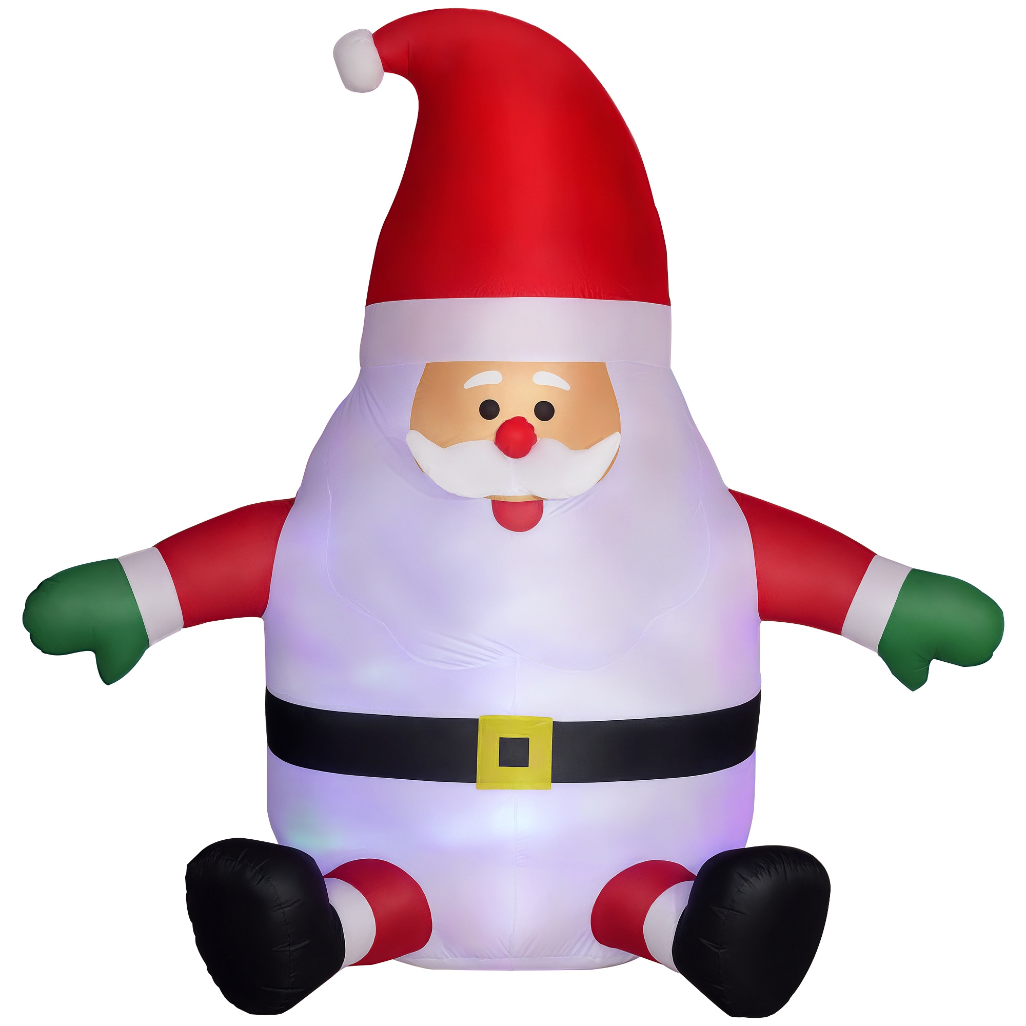 6' Blow-Up Outdoor Yard Display, Inflatable Christmas Santa Claus with Rotating Magic Ball Light for Garden Party