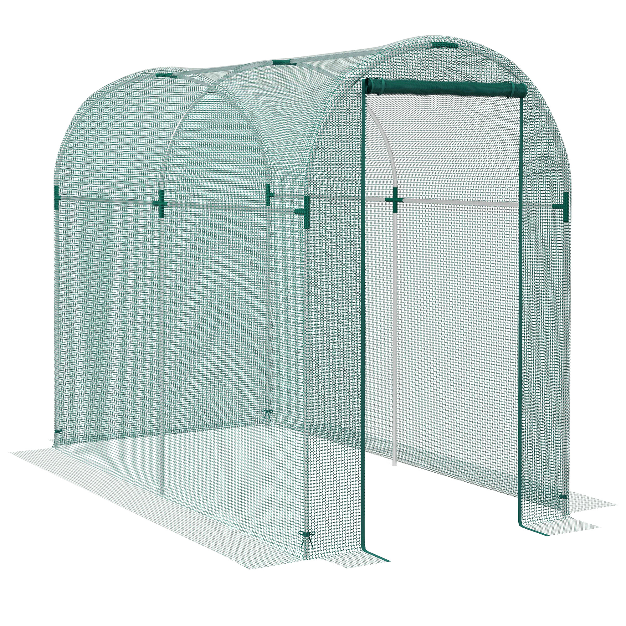 Galvanized Steel Crop Cage, Plant Protection Tent with Zippered Door, 4' x 8', Green