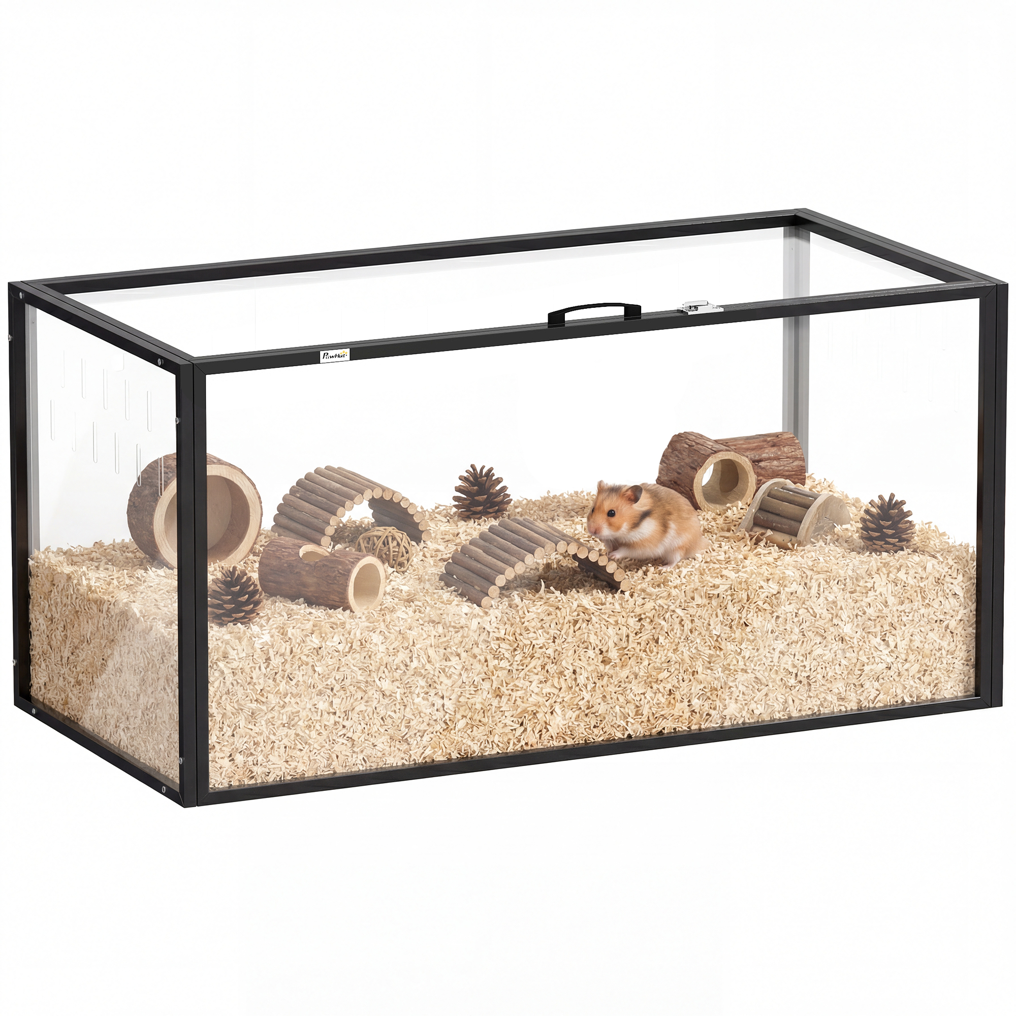 Large Acrylic Hamster Cage, Chewproof Guinea Pig Cage with Openable Top, for Hedgehog, Dwarf Hamster, Rat