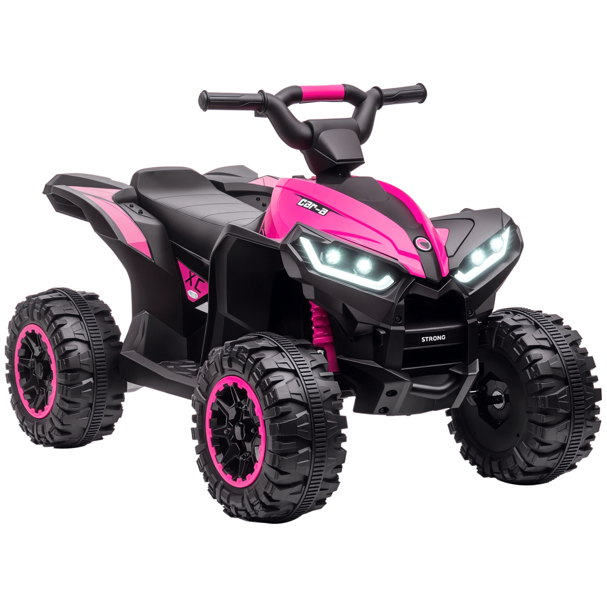 Kids ATV 4 Wheeler, 12V Kids Ride On Toy with Dual Motors, High & Low Speed, Music, Headlights, Up to 3.7 MPH, Pink