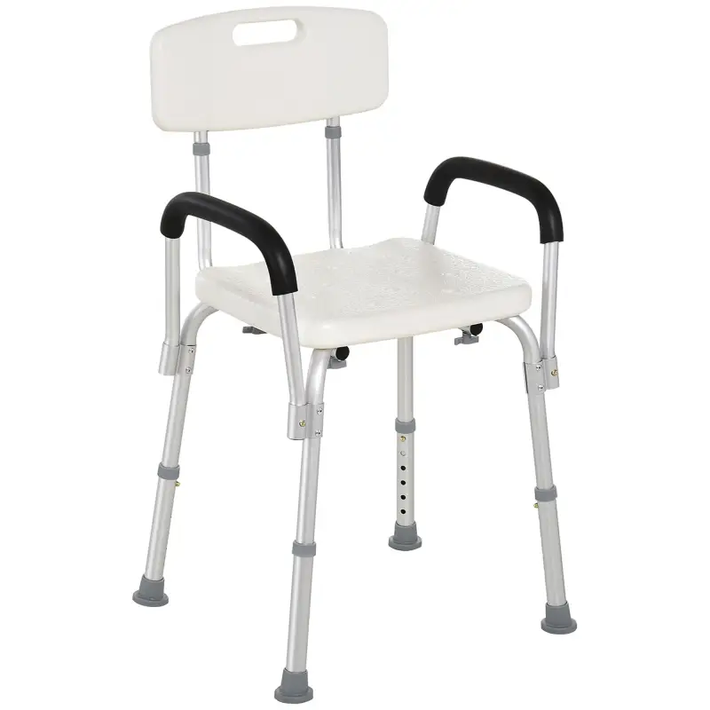 Shower Chair, Mobility Medical Grade Bath Chair, Adjustable Shower Bench with Removable Armrests for Seniors, Handicap, Disabled