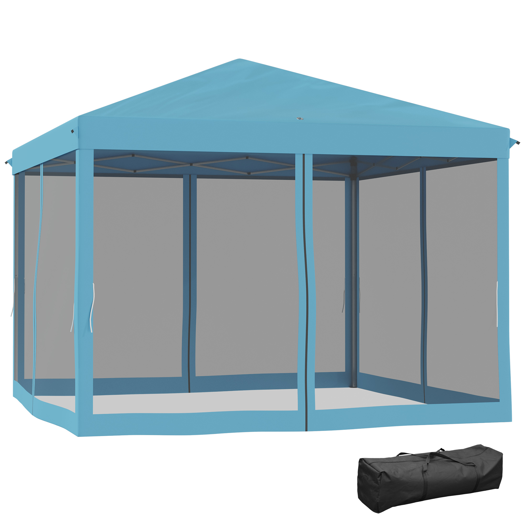 10 x 10 Pop Up Canopy Tent, Outdoor Patio Gazebo with Netting, Carry Bag Included