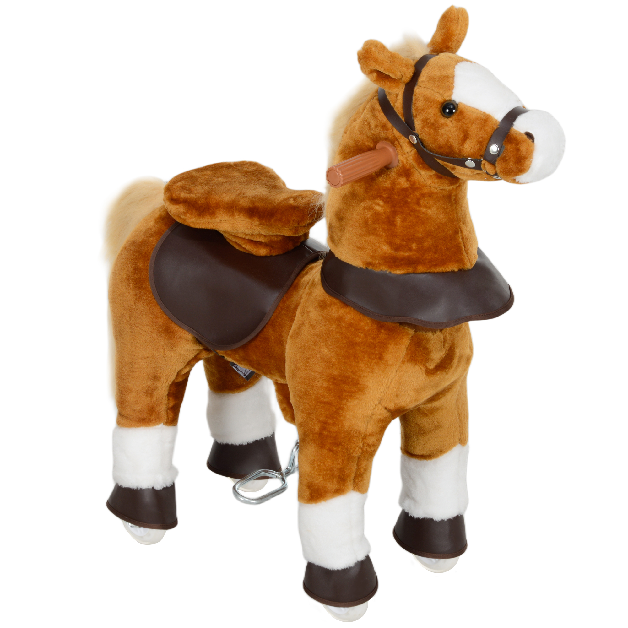 Ride on Horse, Walking Horse Toy, Kids Riding Pony w/ Wheels & Neighing Sounds for 3-5 Years, up to 132 Pounds