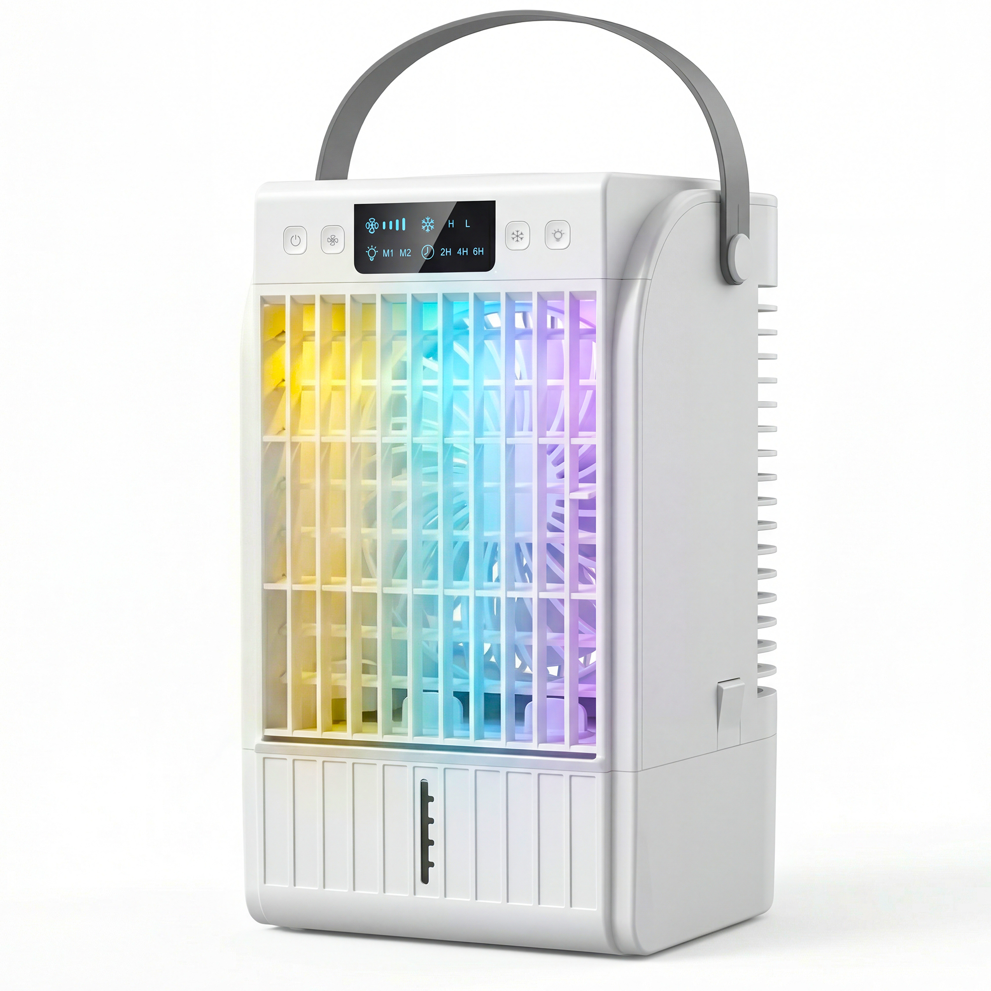 Portable Air Conditioner, 4-in-1 Mini Air Cooler with 4 Wind Speed, 2 Mist Mode, RGB 7 LED Light