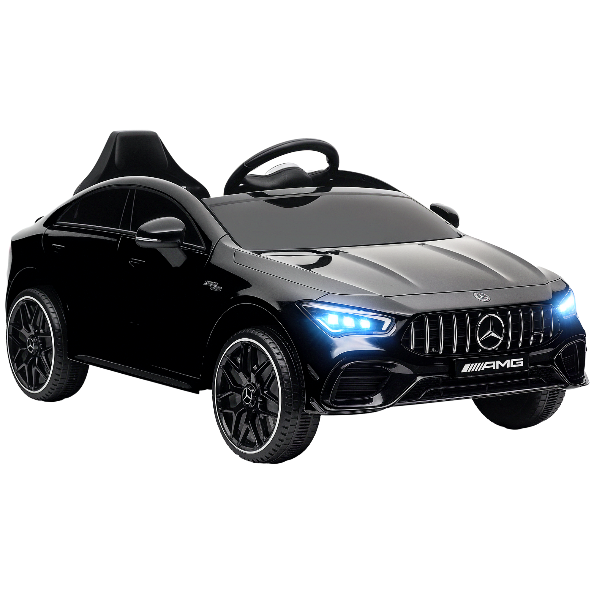 Mercedes-Benz AMG Licensed 12V Kids Ride on Car with Remote Control, Rear Suspension, LED Lights, Music, Black