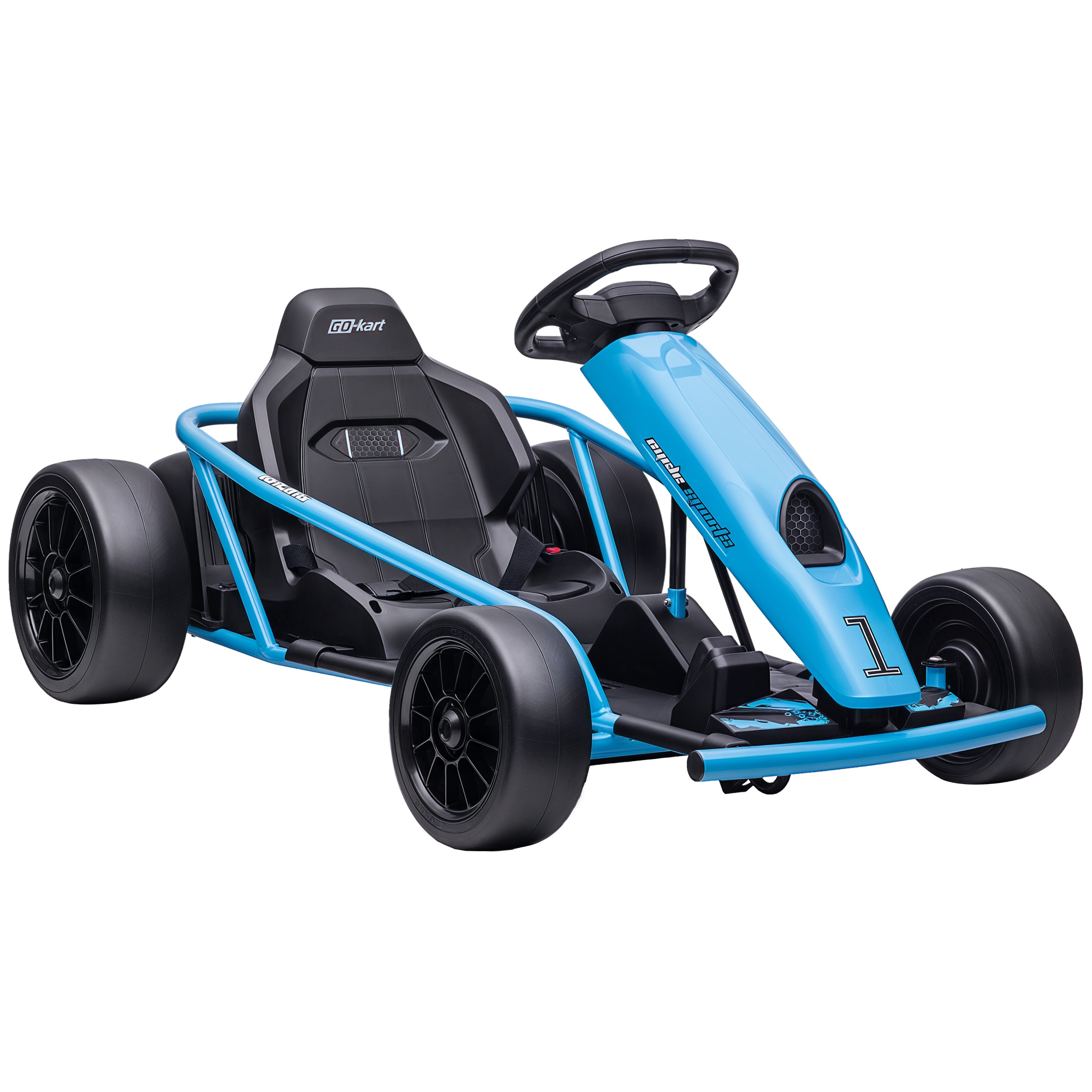 24V Electric Go Kart for Kids, Drift Ride-On Racing Go Kart with 2 Speeds, for Boys Girls Aged 8-12 Years Old, Blue