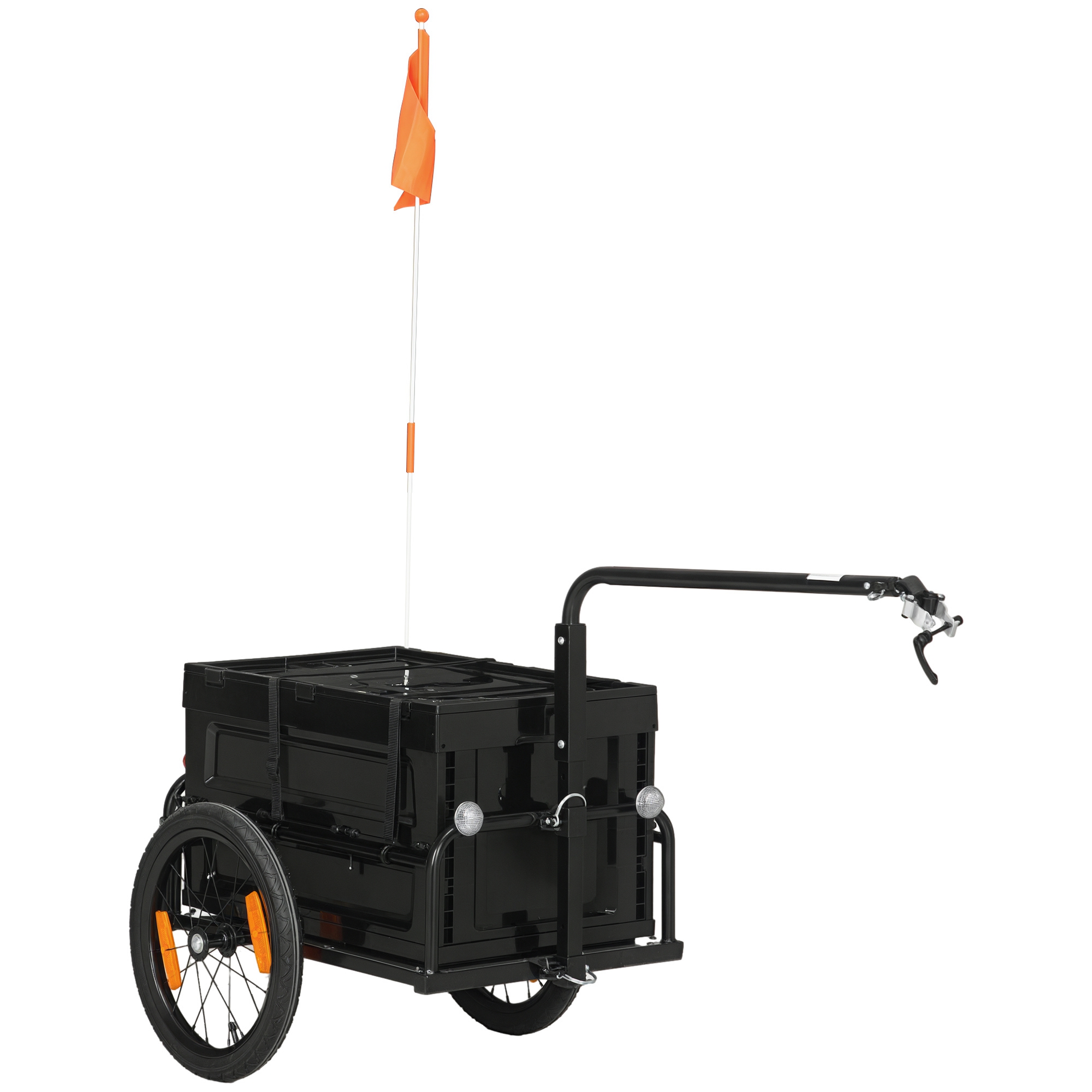 Trailer for Bike, Bicycle Cargo Trailer with Removable Storage Box, No Bottom