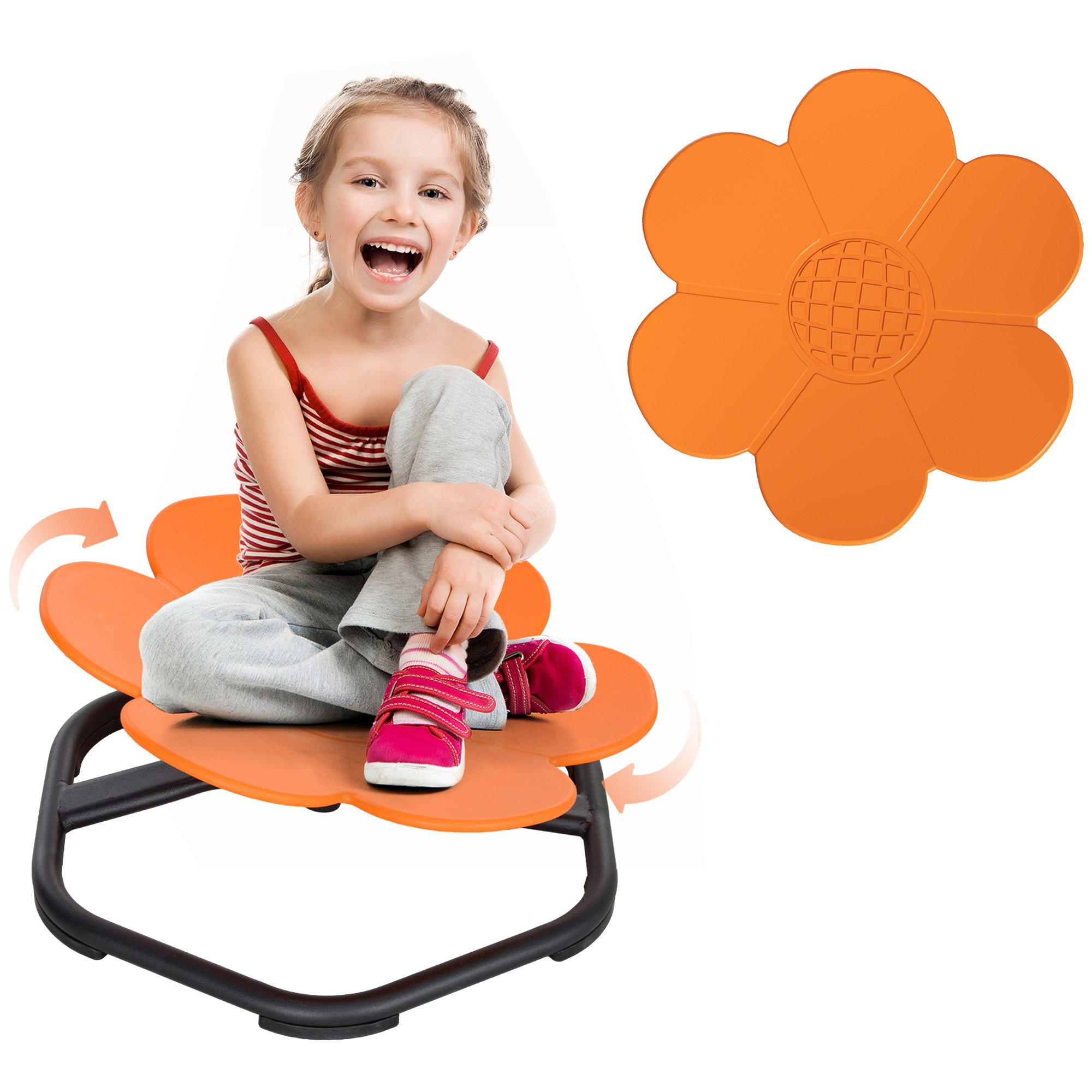 Sensory Spinning Chair for Autism, Kids, Training Body Balance & Coordination, Orange