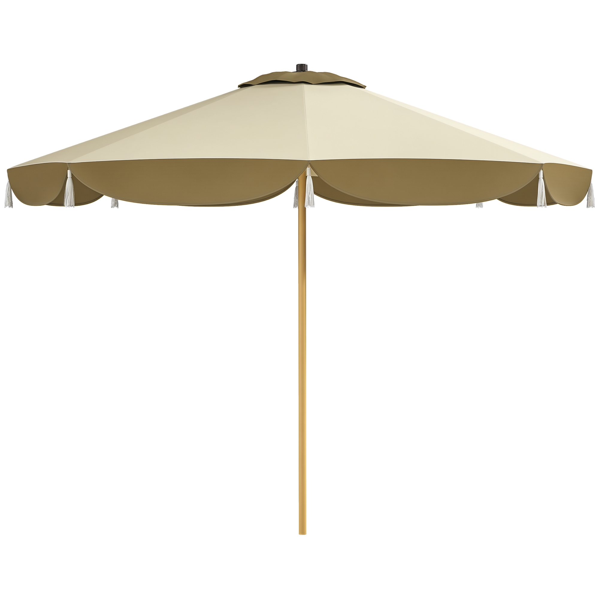  9FT Patio Umbrella, UPF 50+ Outdoor Market Umbrella with 8 Ribs, Vented Outdoor Table Umbrella for Deck, Backyard and Lawn, Cream White