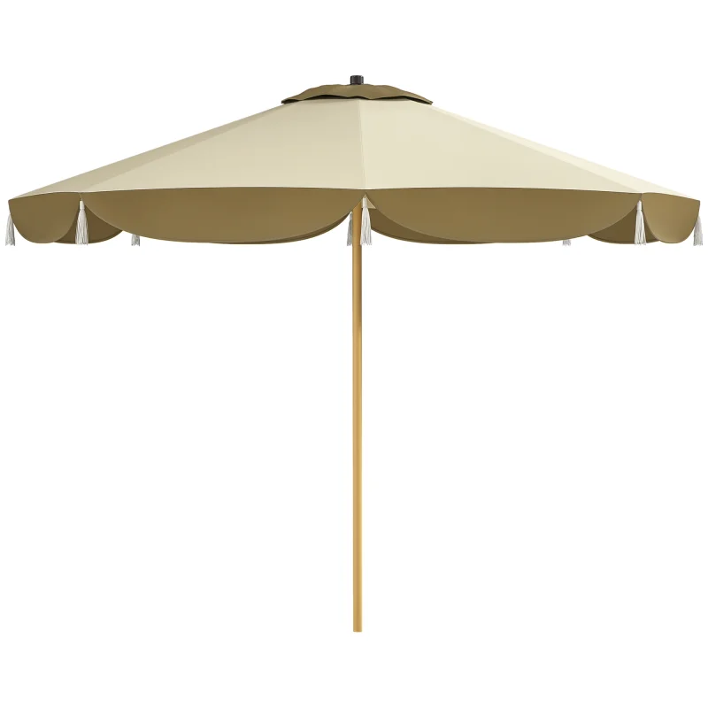  9FT Patio Umbrella, UPF 50+ Outdoor Market Umbrella with 8 Ribs, Vented Outdoor Table Umbrella for Deck, Backyard and Lawn, Cream White