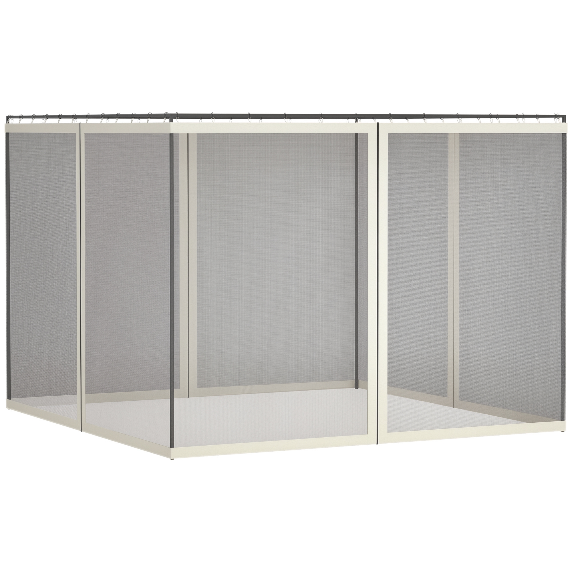 Replacement Mesh Sidewall Netting for 10' x 13' Gazebos and Canopy Tents with Zippers, (Sidewall Only) White
