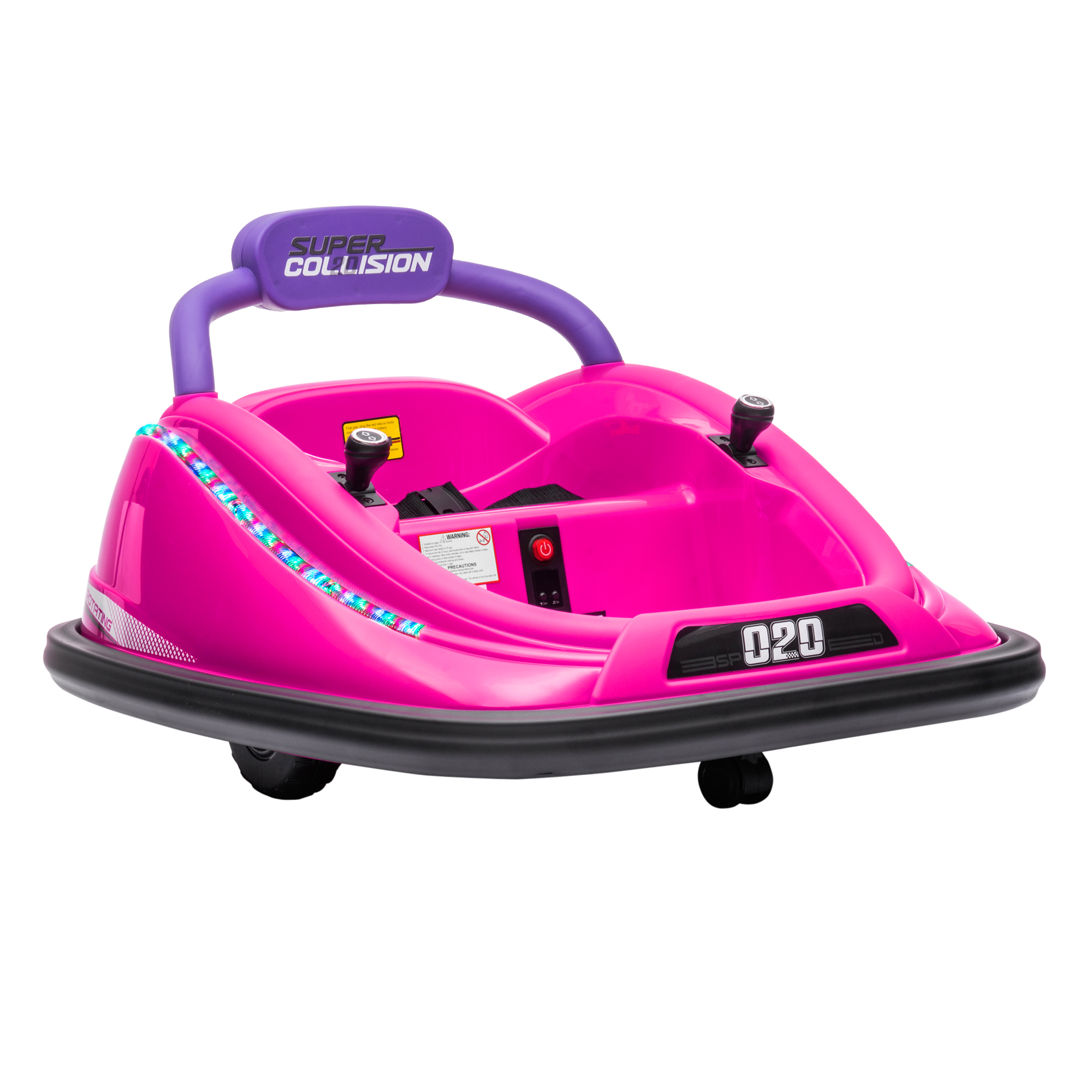  12V Kids Bumper Car Twins Motor, w/ Parent Remote Control, Lights, 360° Rotation
