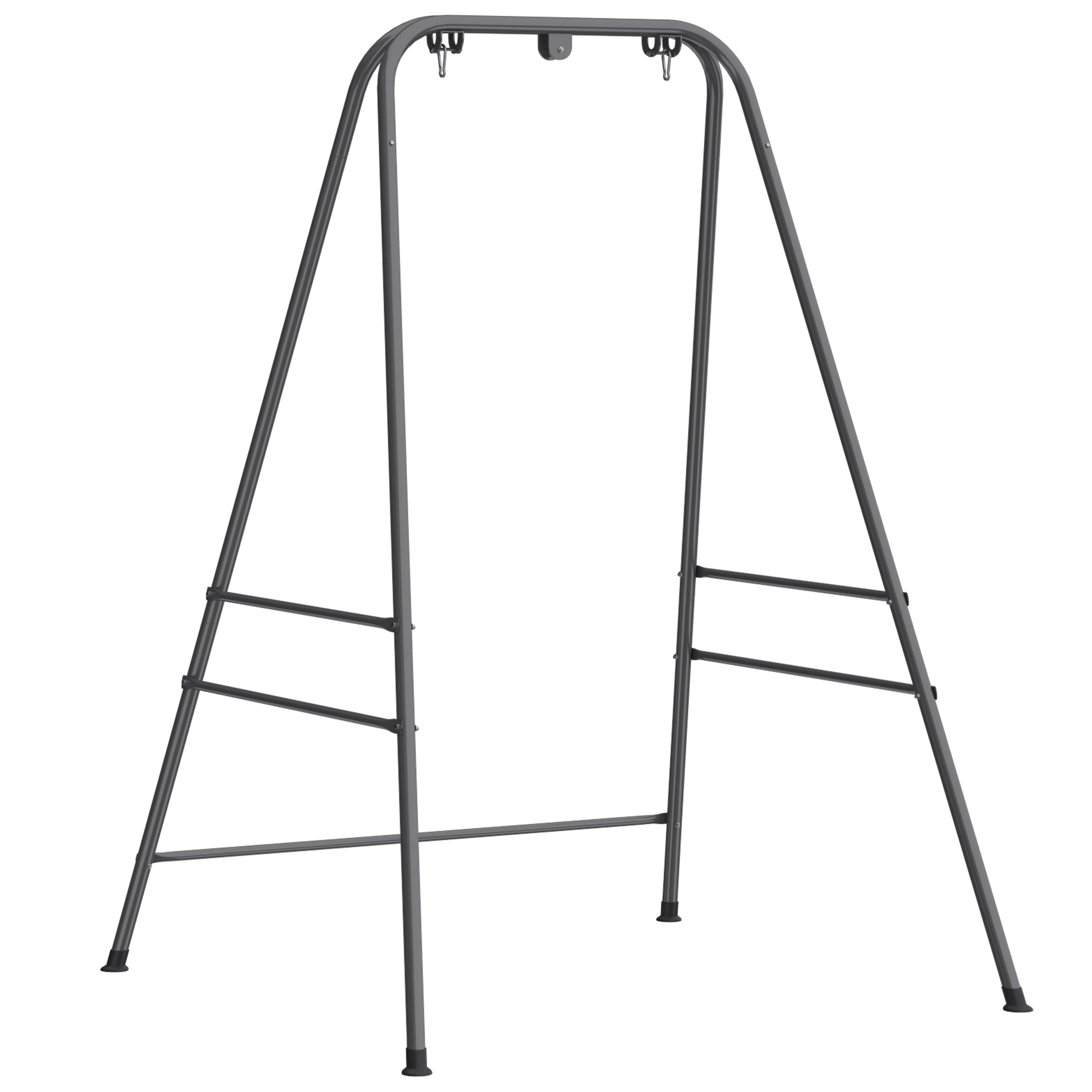 Hammock Chair Stand Indoor and Outdoor Use with Anti-Slip Foot Pads, 2 Carabiners, Gray