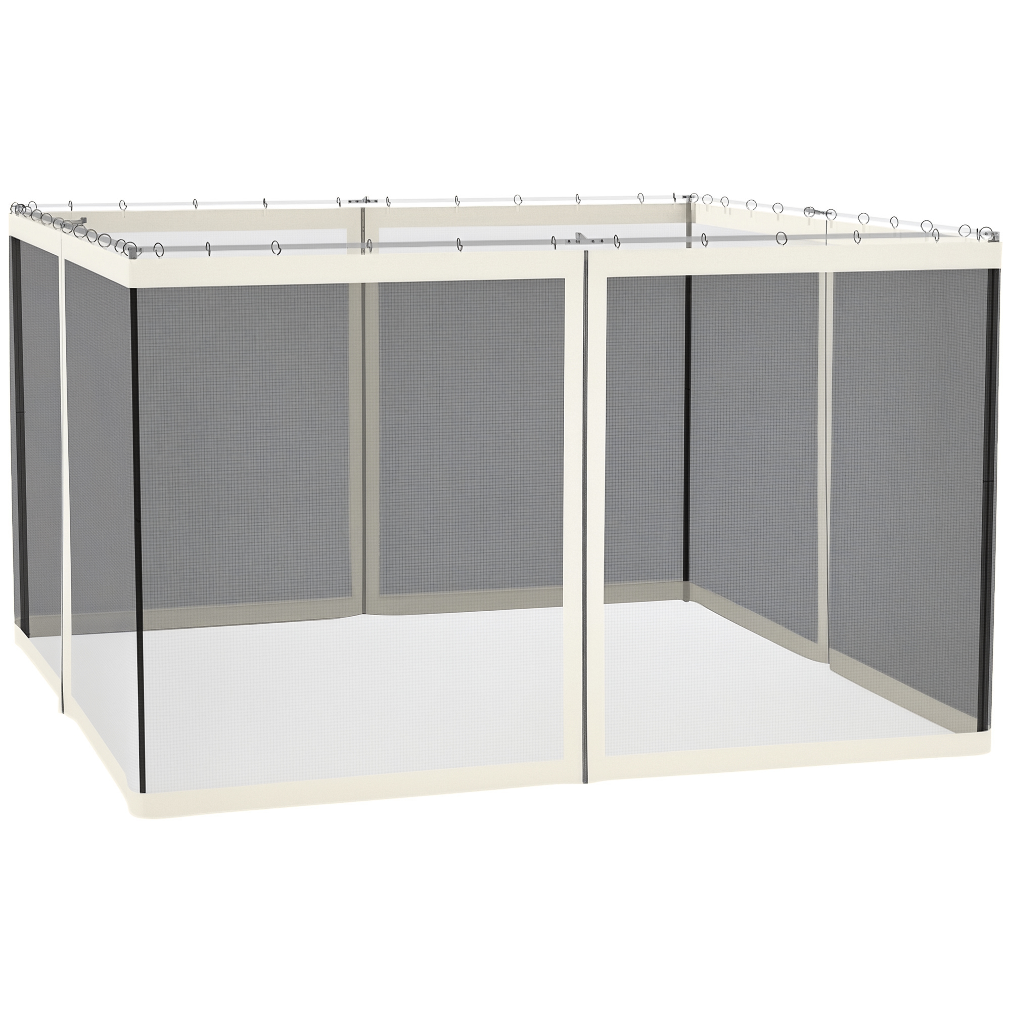 Replacement Mesh Sidewall Netting for 10' x 12' Gazebos and Canopy Tents with Zippers, (Sidewall Only) White