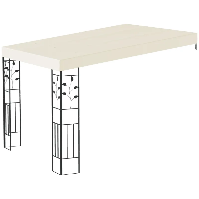 10' x 10' Outdoor Pergola Canopy, Metal Patio Canopy with Drainage Holes for Backyard, Garden, Cream White