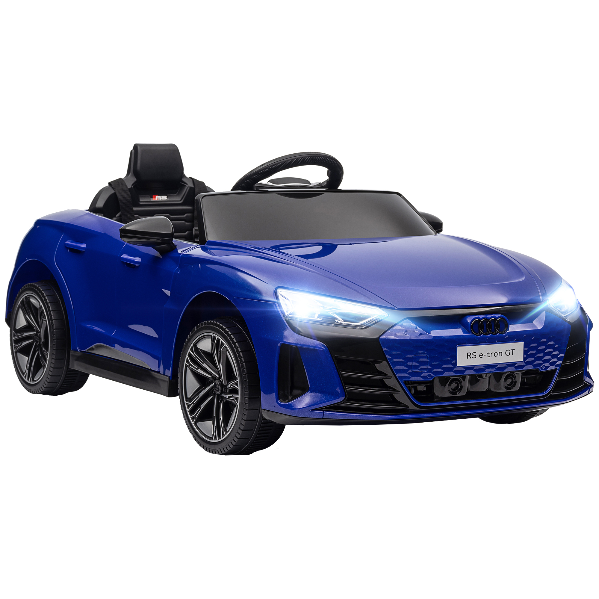 12V Licensed Audi RS E-tron GT Kids Ride on Car with Remote Control, Suspension, Horn, Music, Lights, Dark Blue