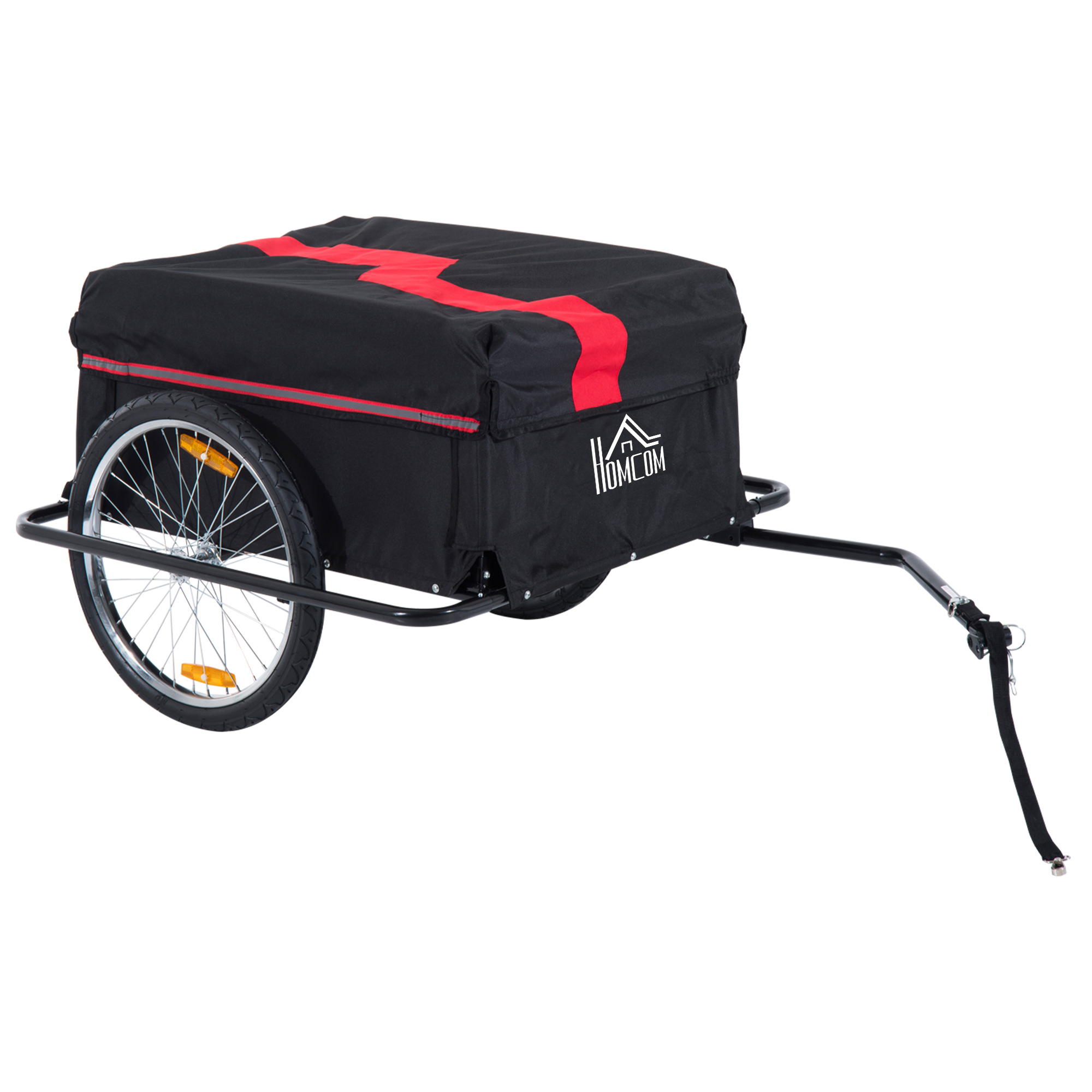 Bicycle Cargo Trailer, Two-Wheel Bike Luggage Wagon Trailer with Removable Cover, Red