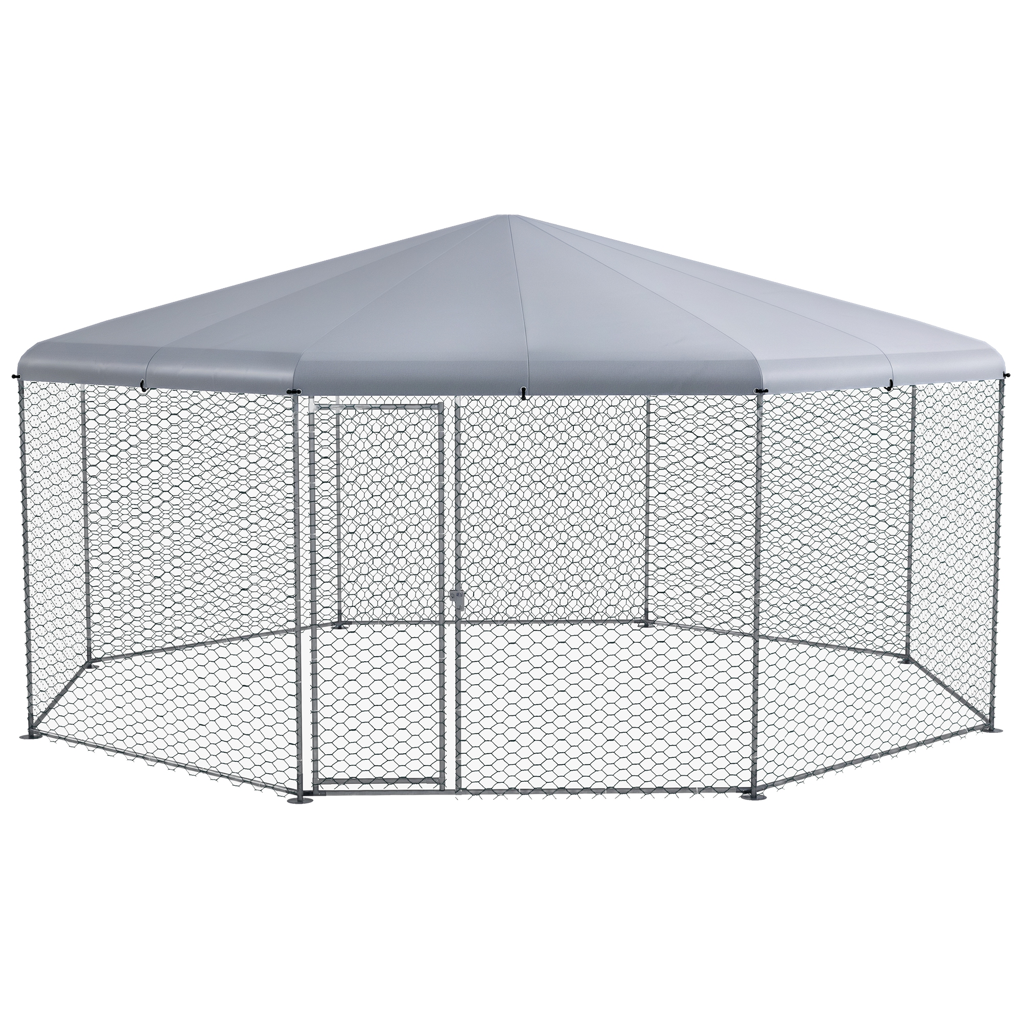 17.1 ft x 15.7 ft Chicken Run for 19-25 Chickens with Cover