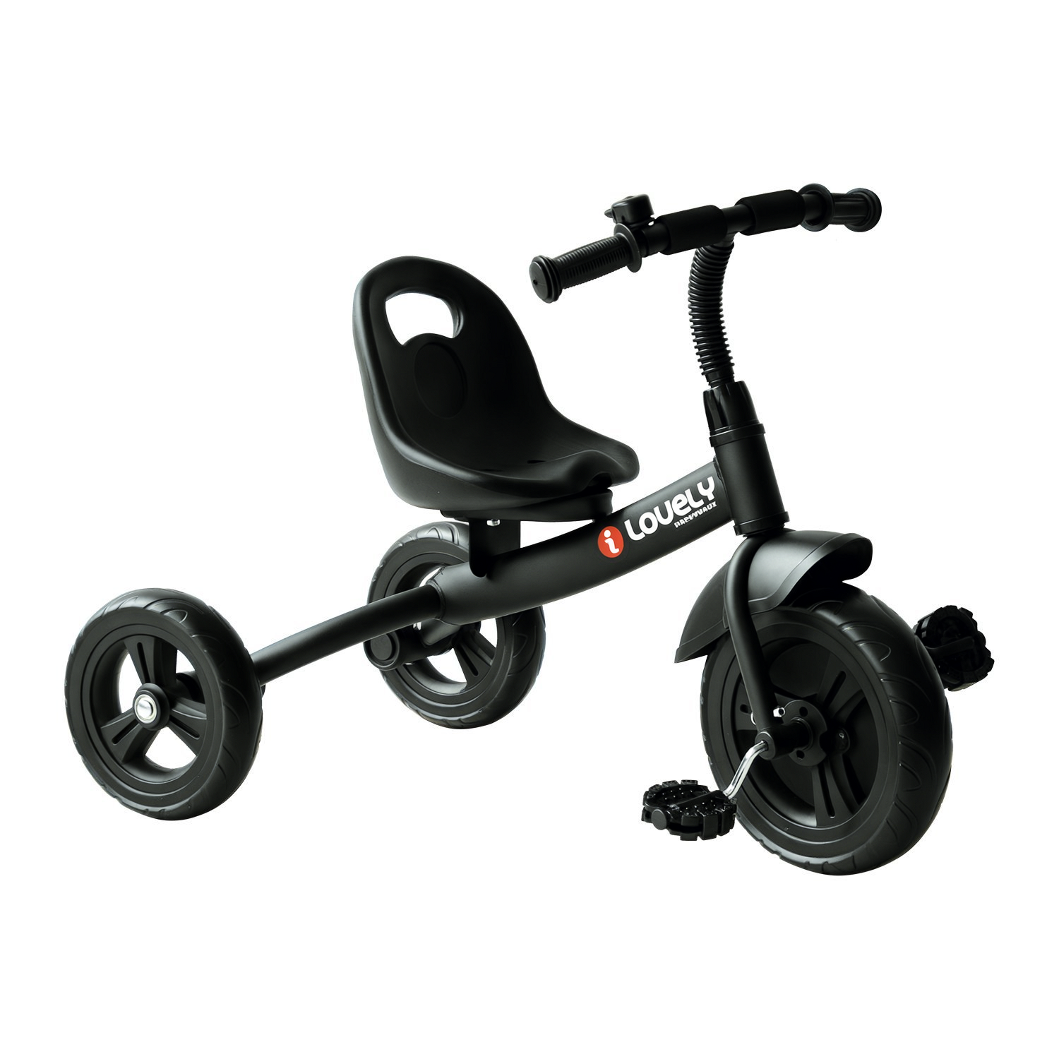 3-Wheel Recreation Ride-On Toddler Bike With Bell for Children Indoor / Outdoor, Black