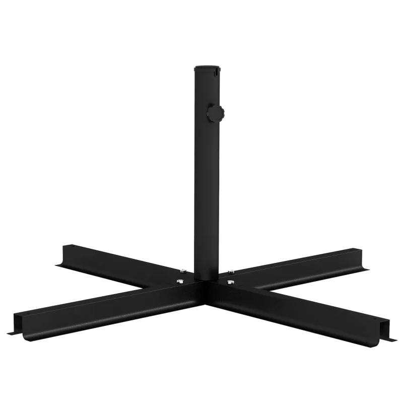 Outdoor Universal Cross Brace Stand for Small Offset Umbrella or Large Market Umbrella, Black