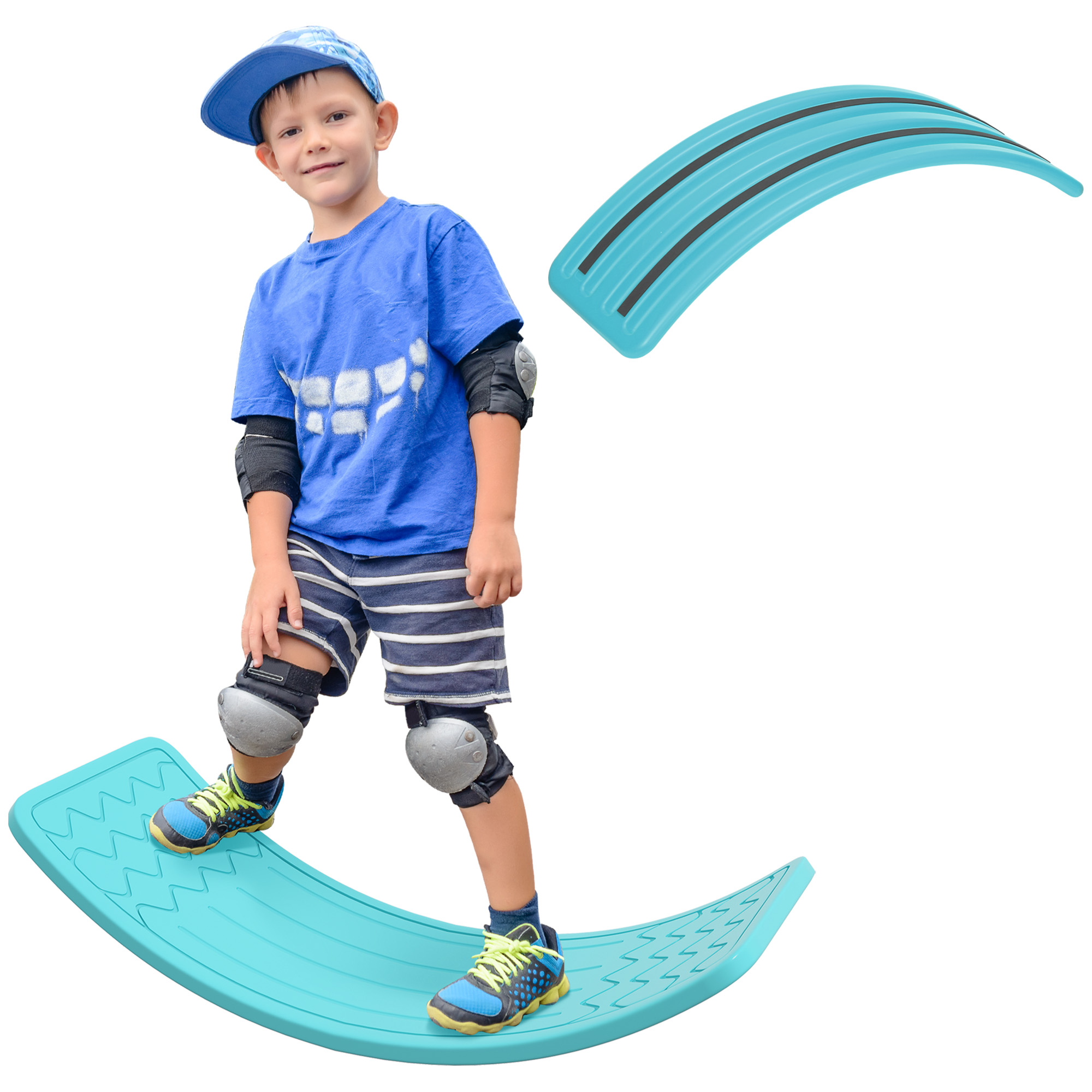32.3" Balance Board, Wobble Board for Kids & Toddlers, Montessori Waldorf Toy for Ages 3-6 Years Old, Blue