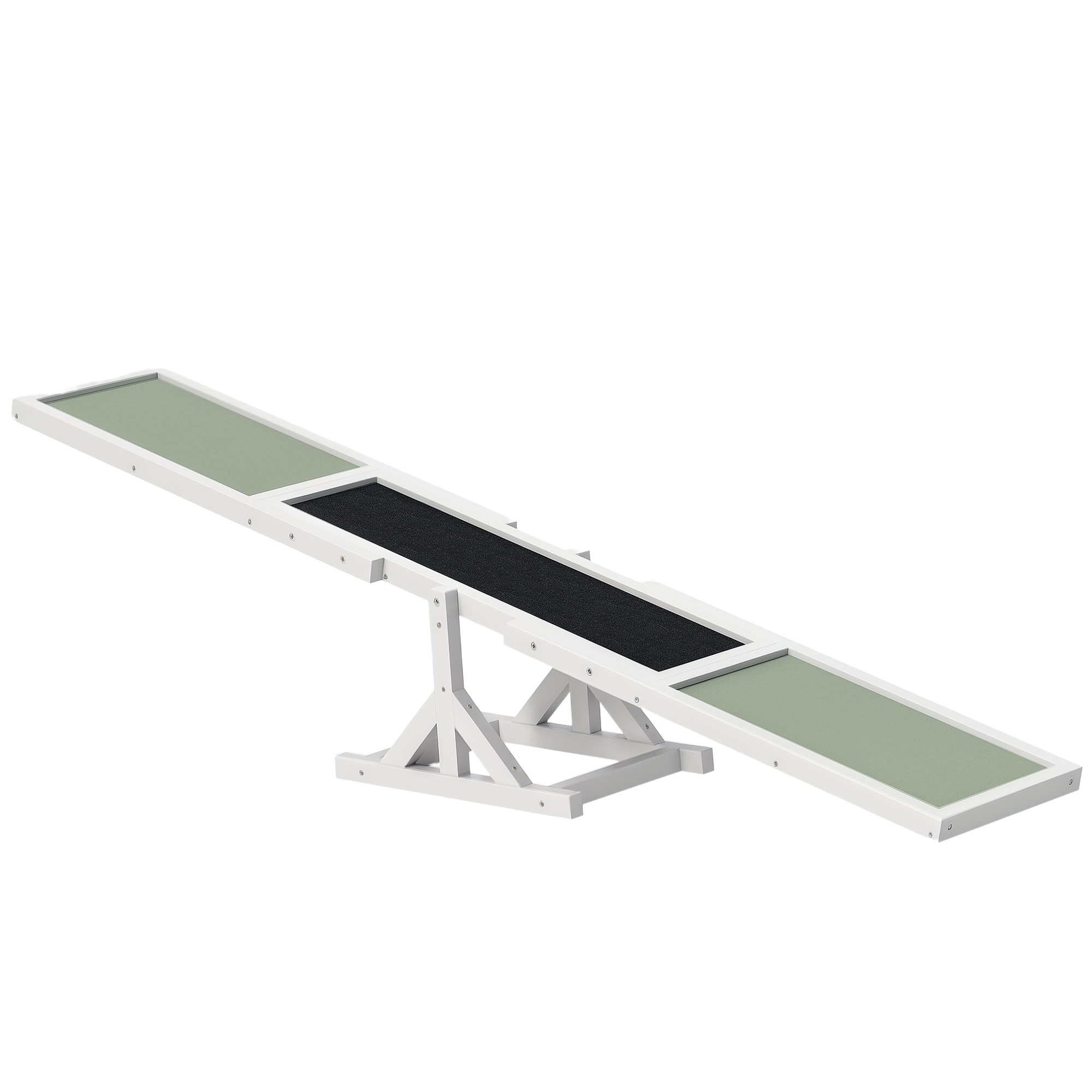 Wooden Dog Agility Seesaw for Training and Exercise, White
