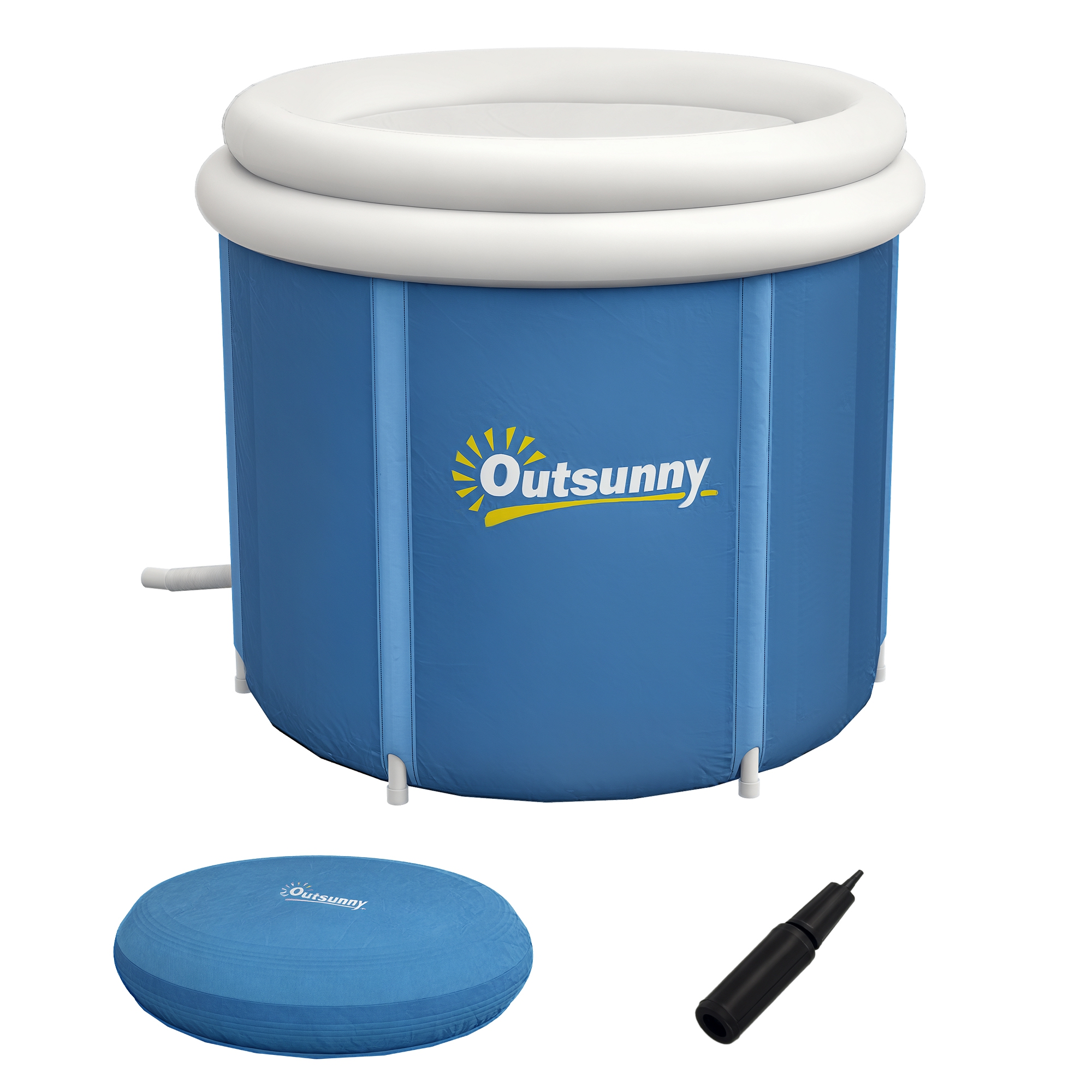 Cold Plunge Tub, Portable Ice Bath Cold Water Therapy Tub with Thermo Lid, for Athletes Recovery, Dark Blue