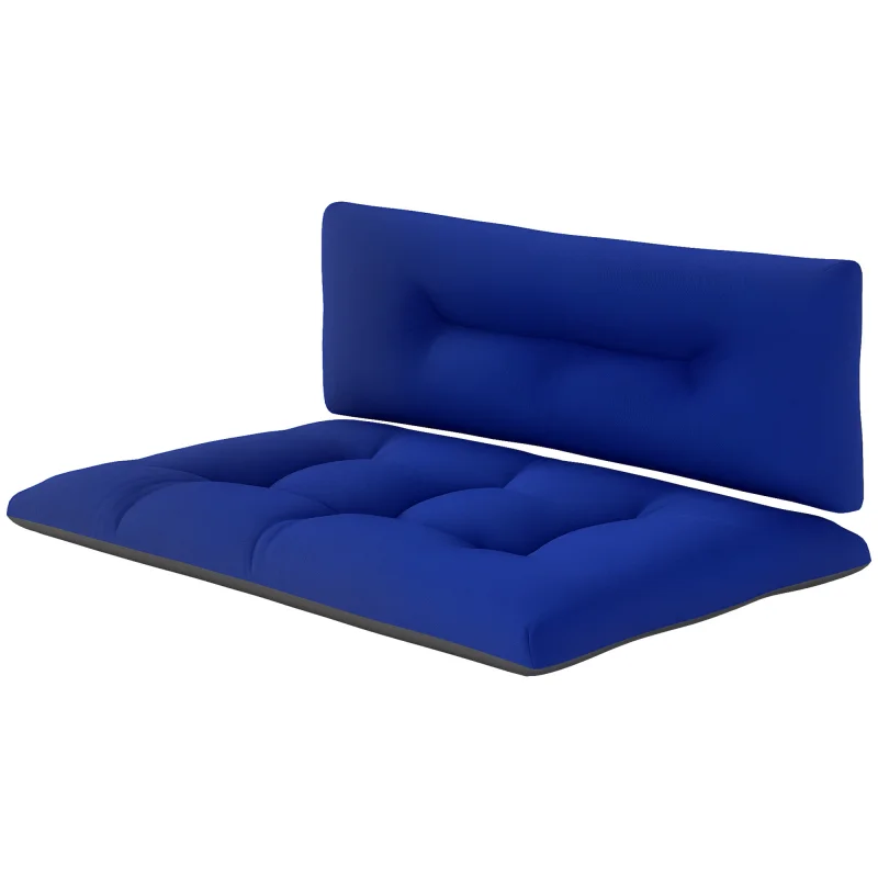  2 Seater Pallet Cushions Outdoor 3.9" Thick Replacement Cushions - Tufted Design for Garden, Patio, Navy Blue