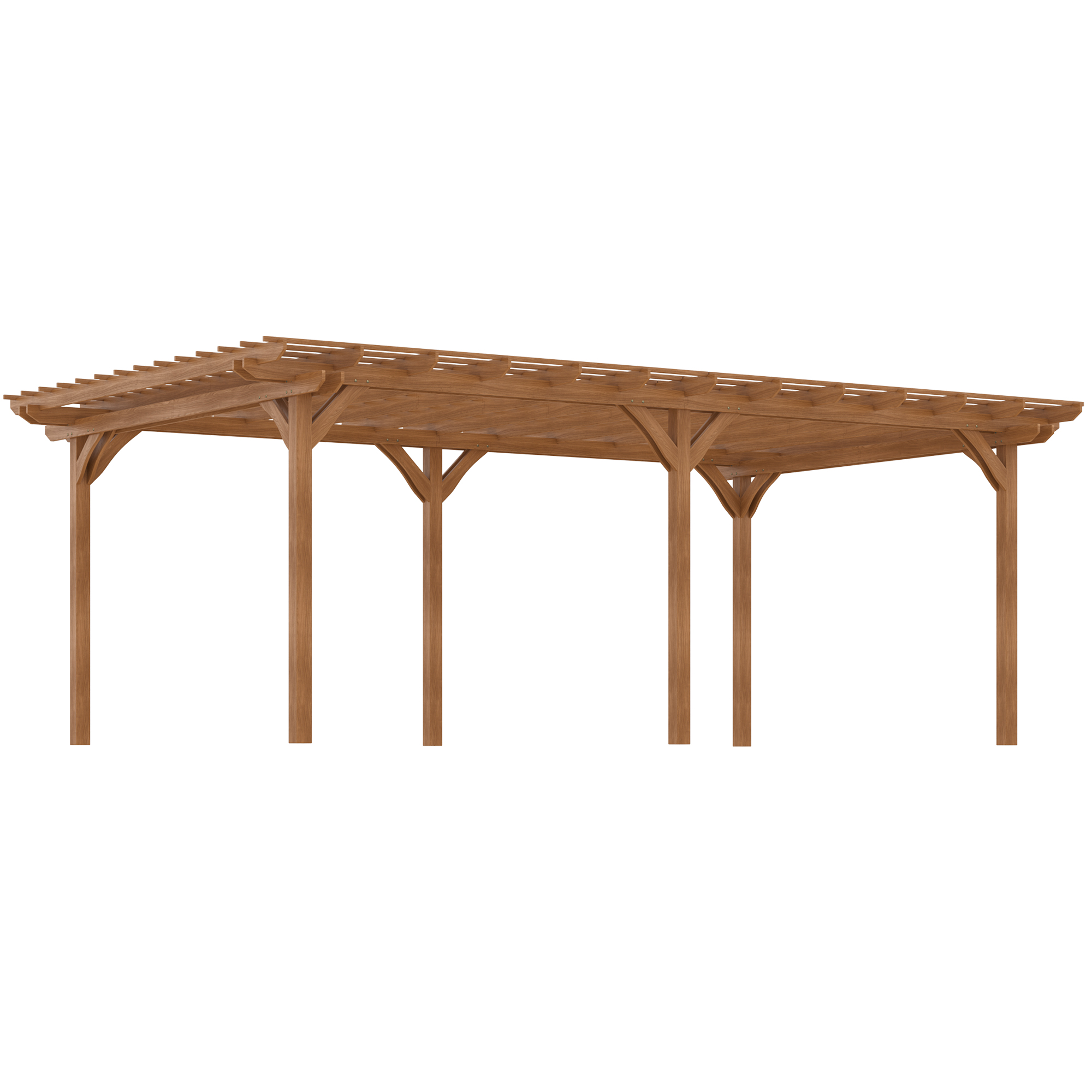 12' x 20' Outdoor Pergola, Wood Gazebo Grape Trellis with Stable Structure for Climbing Plant Support, Garden, Patio, Backyard, Deck
