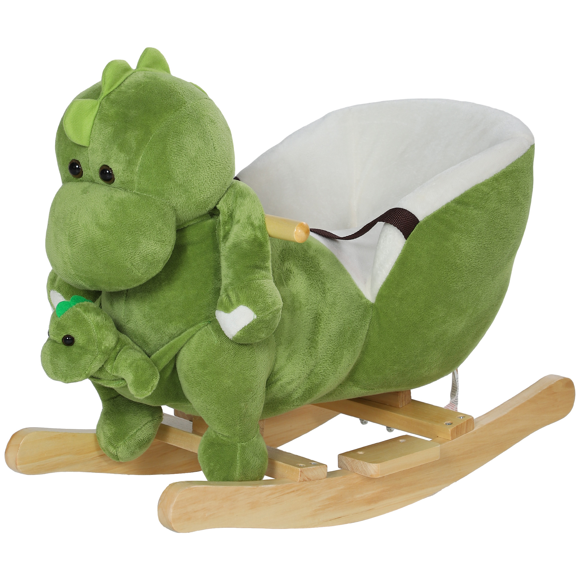 Rocking Horse, Ride on Dinosaur w/ Seat Belt, 32 Songs & Hand Puppet for 18-36 Months, Green