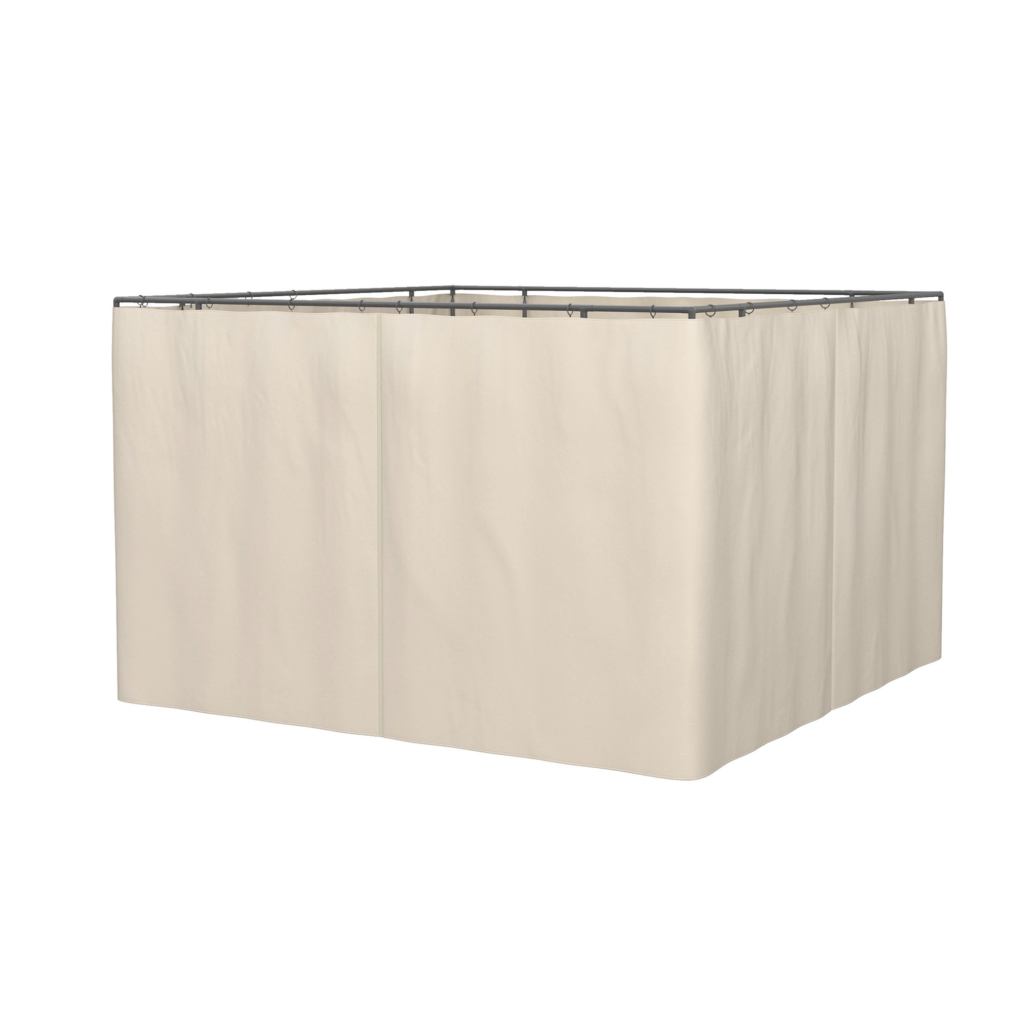 9.84' x 11.8' Gazebo Sidewall Set with Hooks/C-Rings, Beige