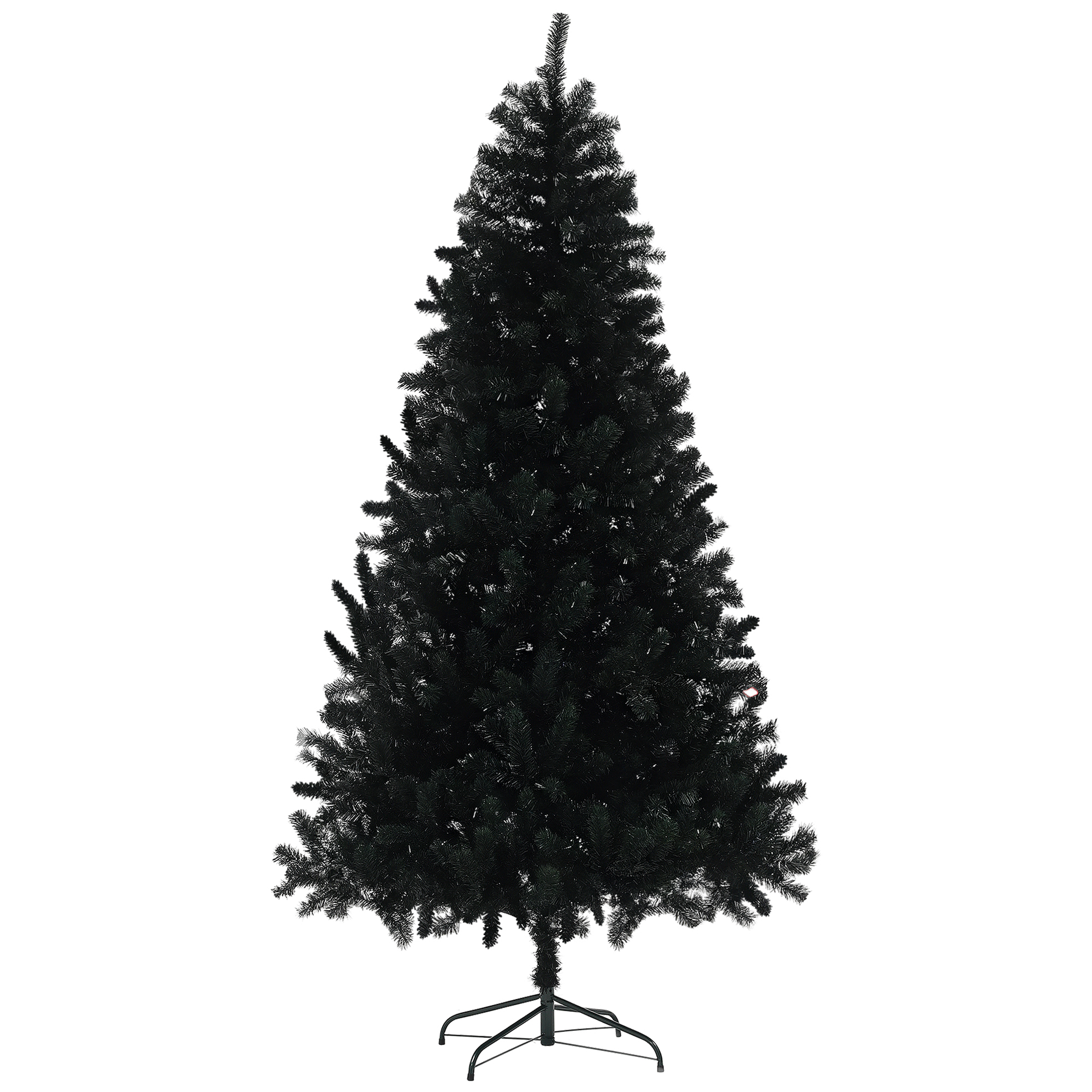 7.5ft Unlit Artificial Black Christmas Tree, Holiday Décor with 1346 Branch Tips, Auto Open and Steel Base