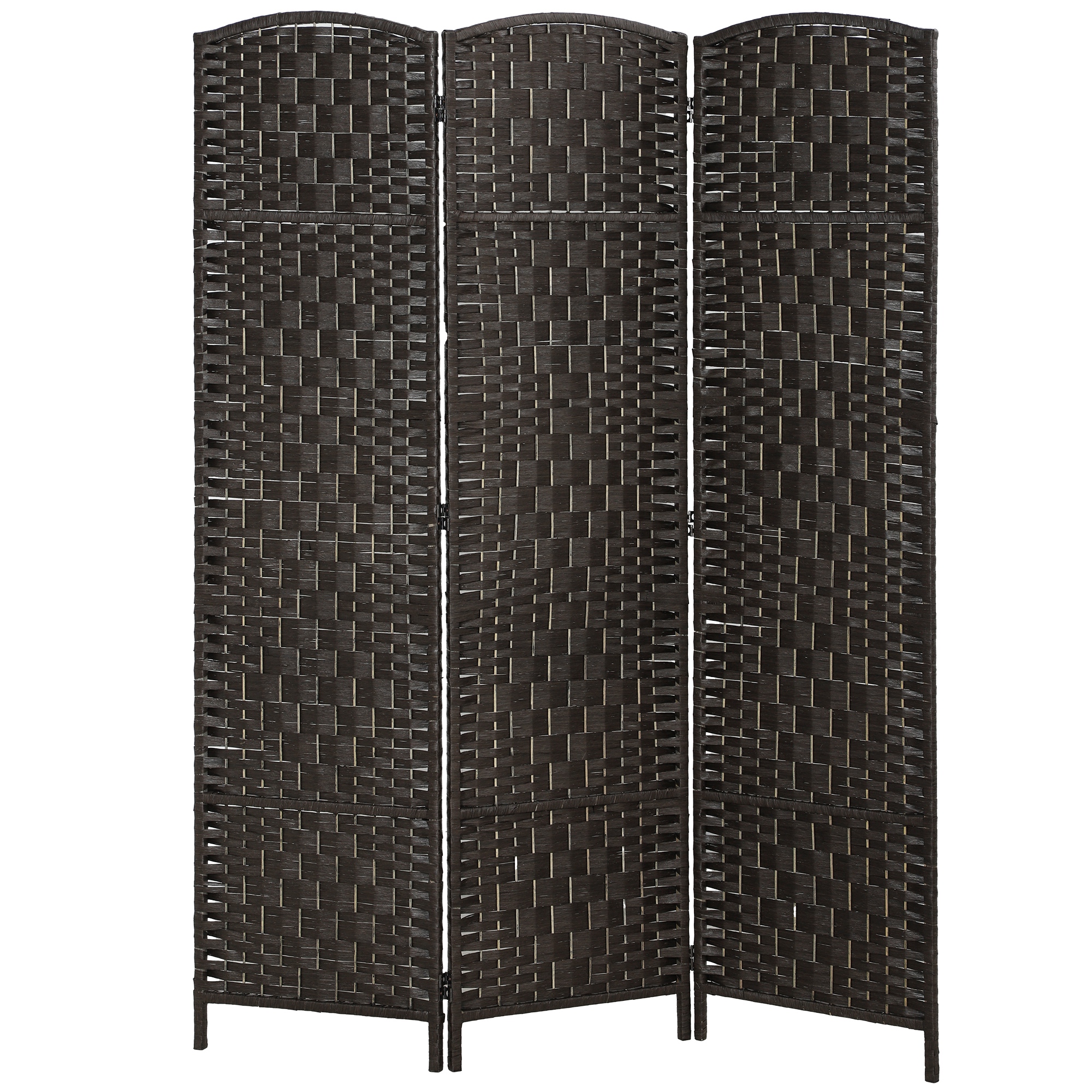 Room Divider, 3 Panel Folding Privacy Screen, 70.9" Tall Portable Weave Partition Wall Divider for Bedroom, Coffee