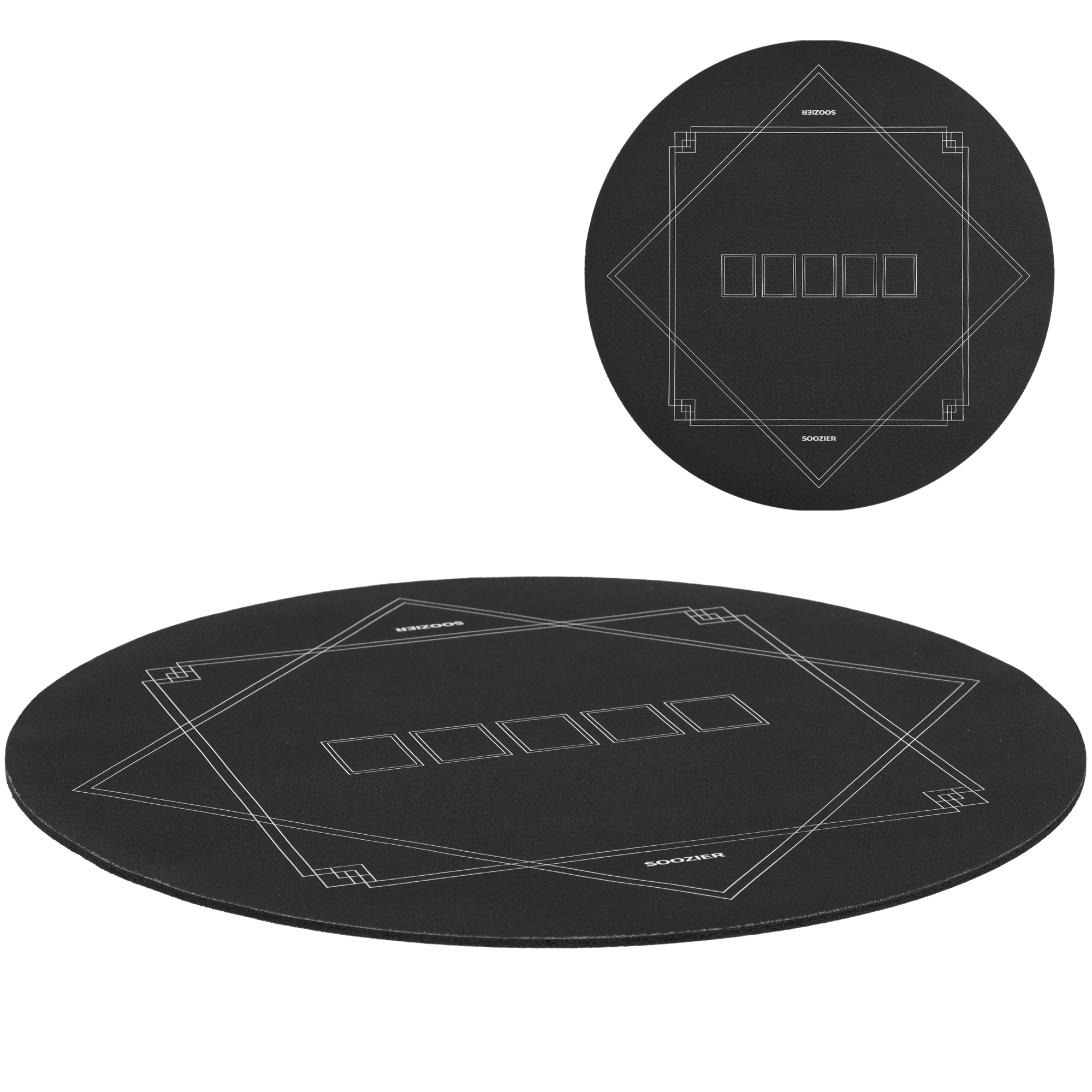 Poker Mat Texas Hold'em Poker Table Top with Non-Slip Bottom Black