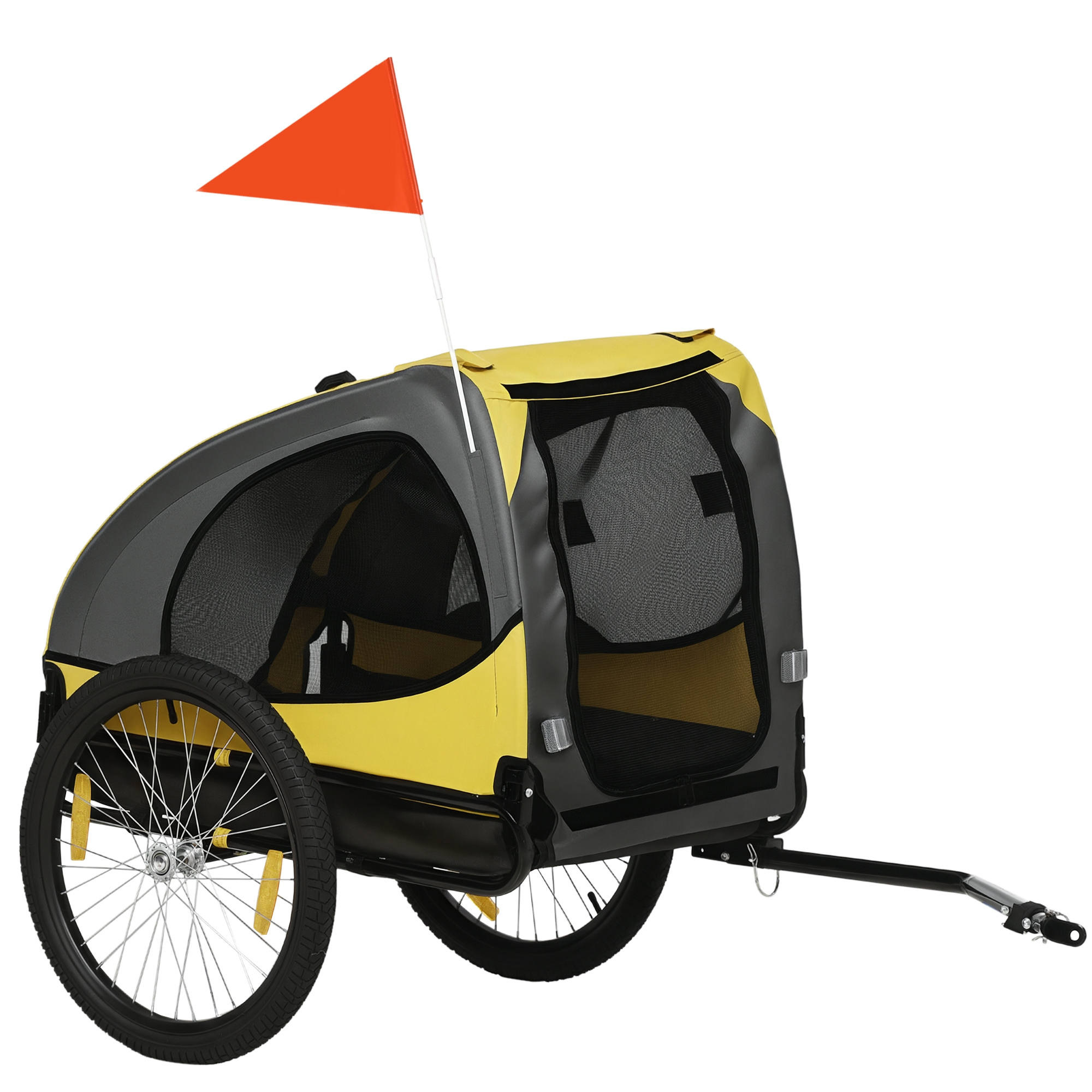 Dog Bike Trailer, Pet Stroller with Wheels for Medium Dogs, Yellow