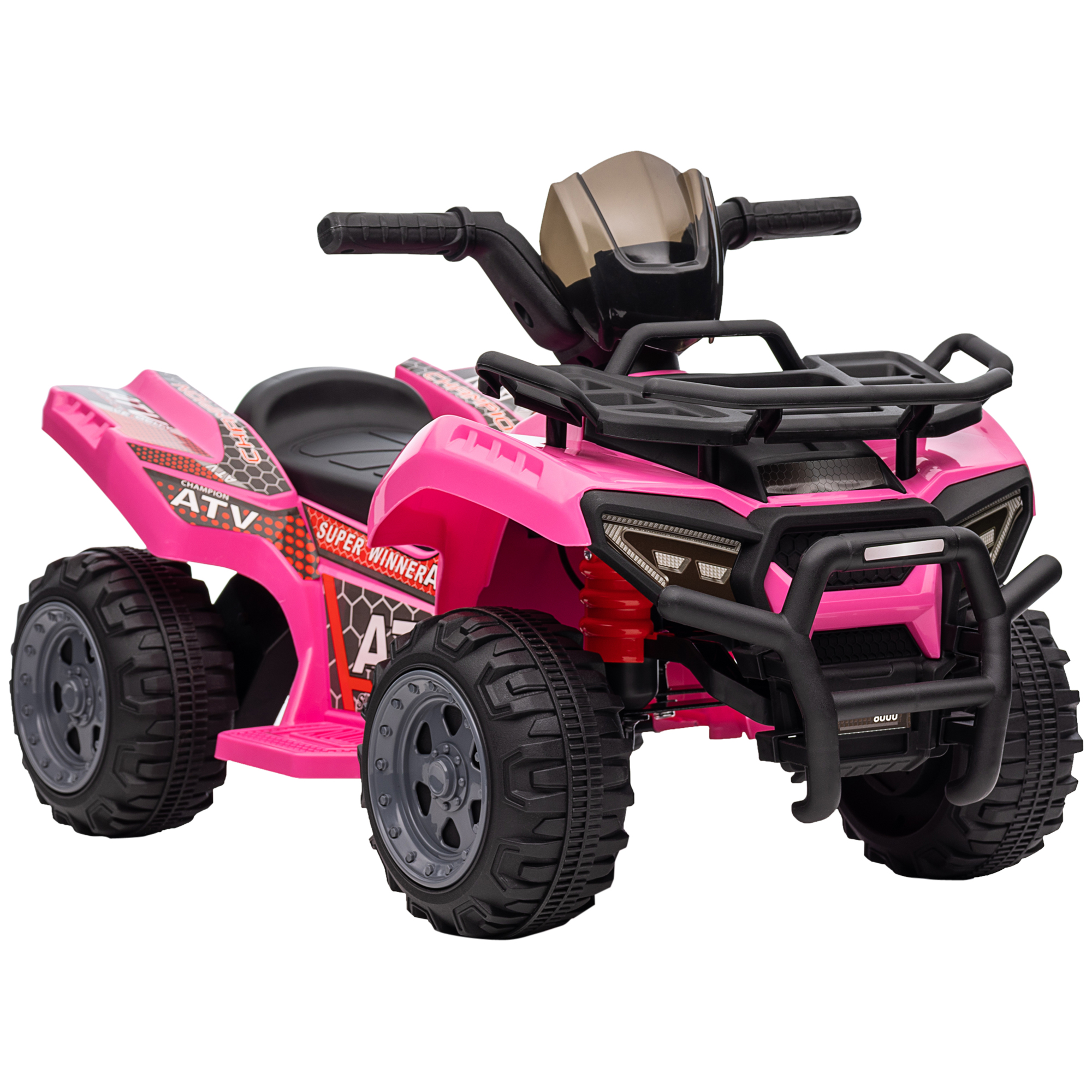 Kids Four Wheeler Ride on Car, Motorized Quad, 6V Battery Powered Electric Quad with Songs for 18-36 Months, Pink