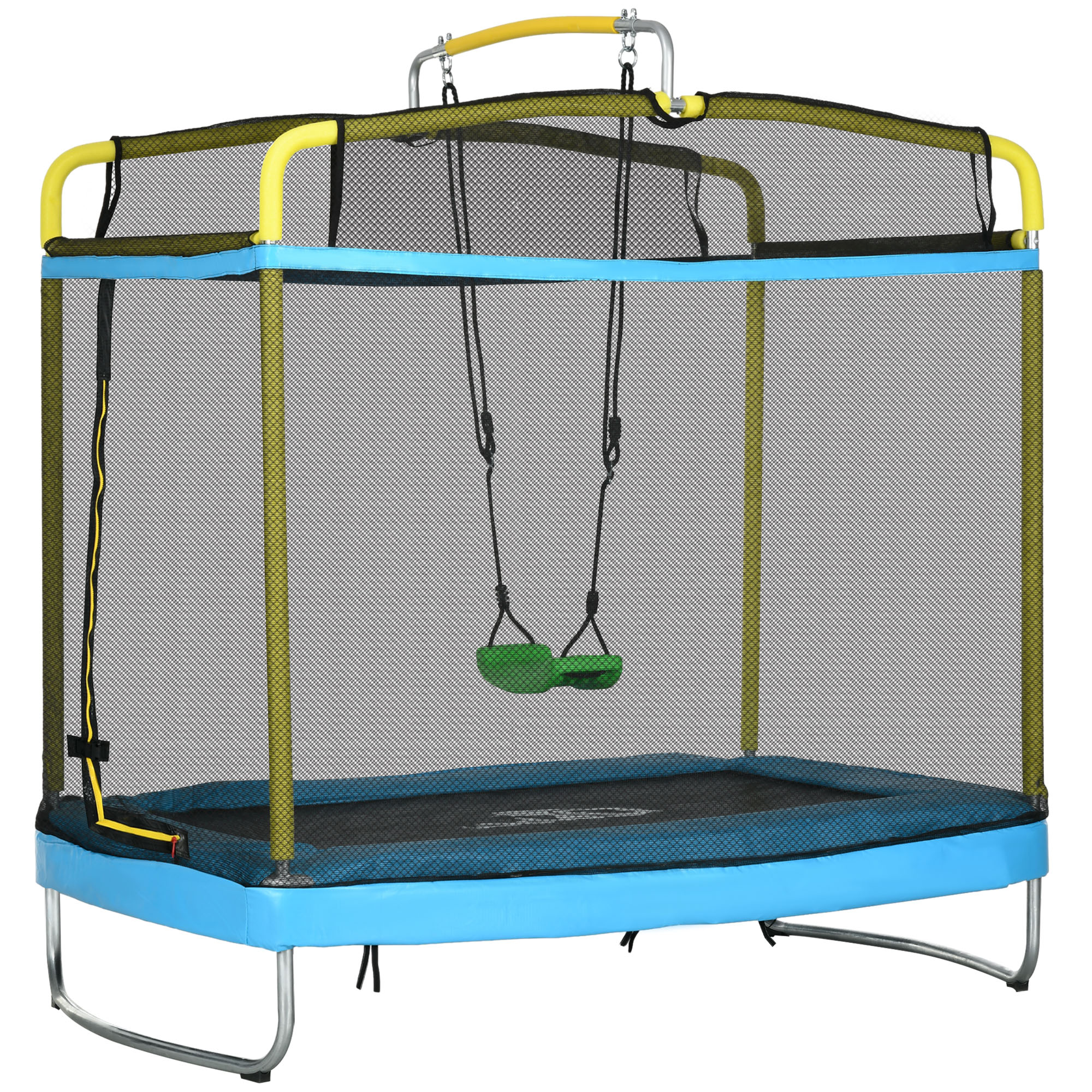 3-in-1 Trampoline for Kids, 6.9' Kids Trampoline with Net, Light Blue