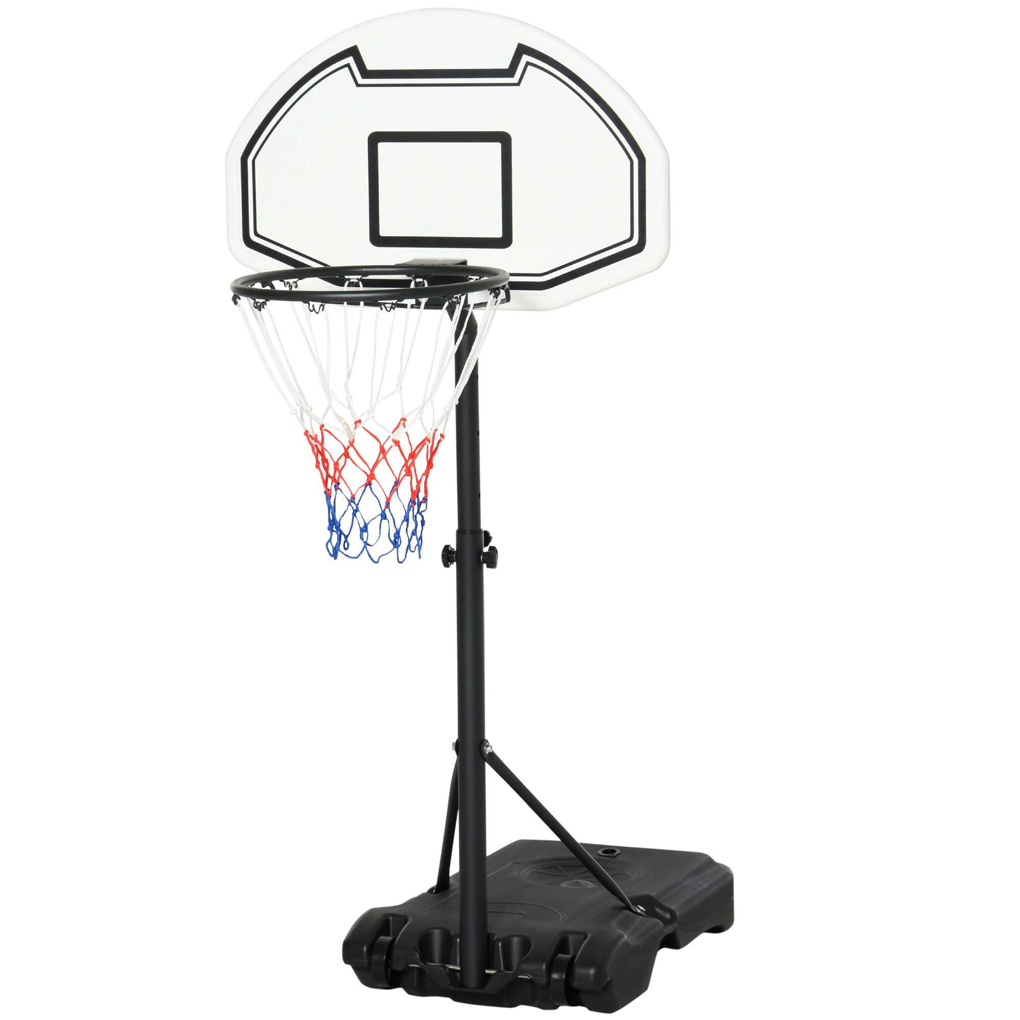 Poolside Basketball Hoop Stand Portable Basketball System Goal, Adjustable Height 3'-4', 30" Backboard