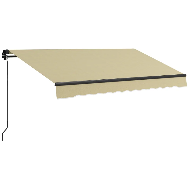10' x 8' Retractable Awning, 280gsm UV Resistant Sunshade Shelter for Deck, Balcony, Yard, Beige