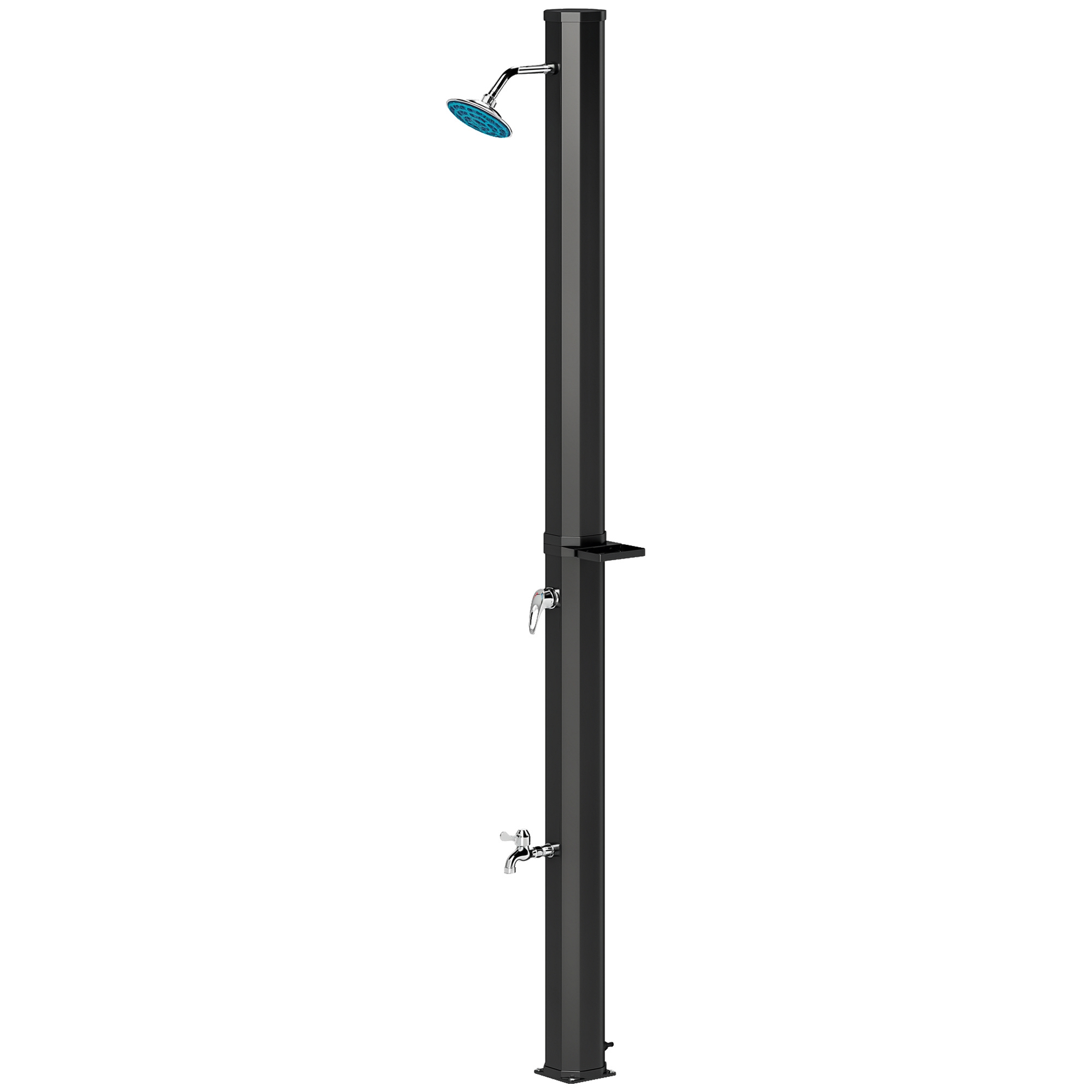 7.1FT Slolar Heated Outdoor Shower, 9.2 Gallon Outdoor Solar Shower for Backyard, Poolside, Beach, Spa