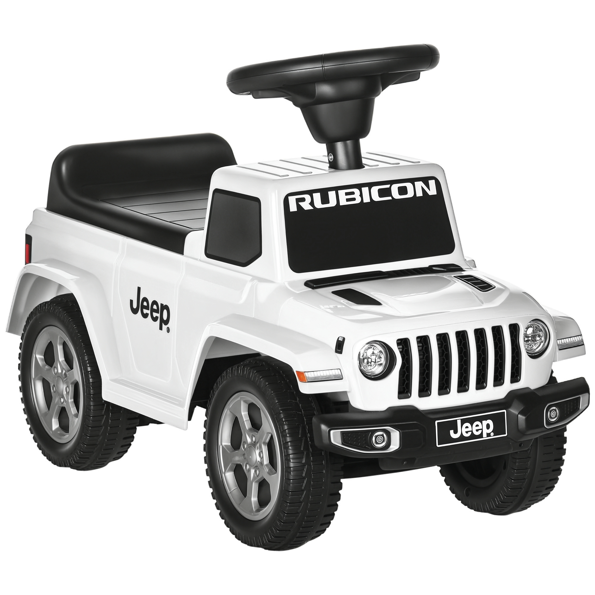  Kids Ride on Push Car, with Engine Sounds & Under-Seat Storage, Foot-to-Floor Ride on Sliding Car with Horn, Sit and Scoot Ride on Toy, Ages 1.5-3 Years, White