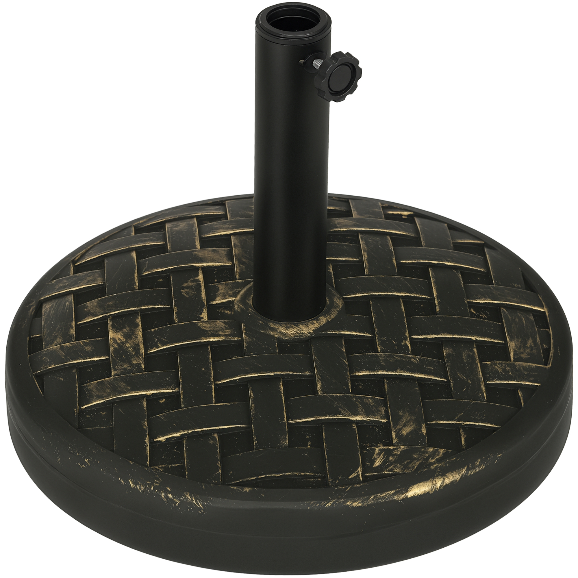 Concrete Umbrella Base, 40 lbs. Heavy Duty Umbrella Stand with Metal Umbrella Holder for Outdoor, Lawn, Deck, Bronze