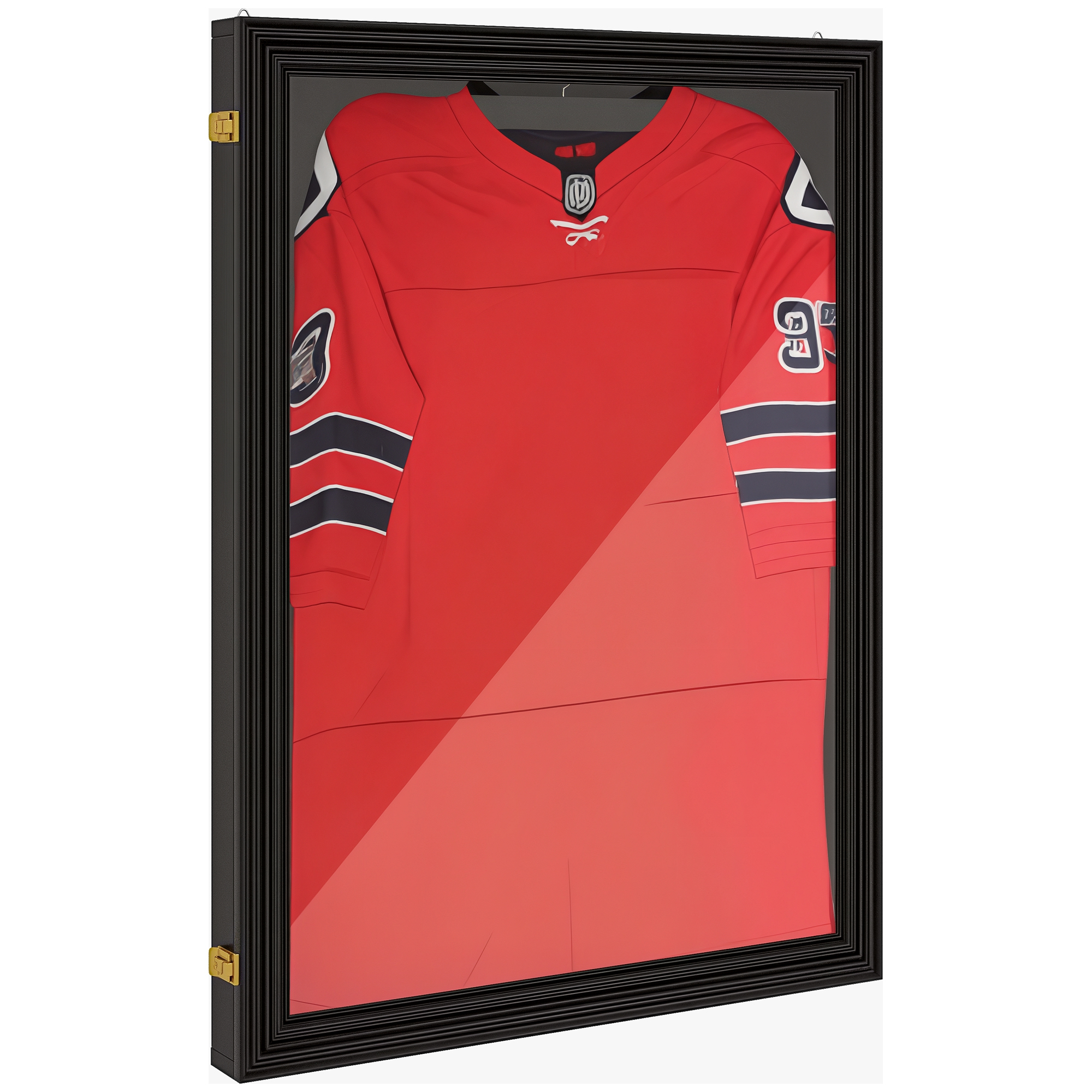 24" x 32" Acrylic Shadow Box Frame, UV-Resistant Jersey Display Case with T-shirt Hanger and 2 Keys, Black
