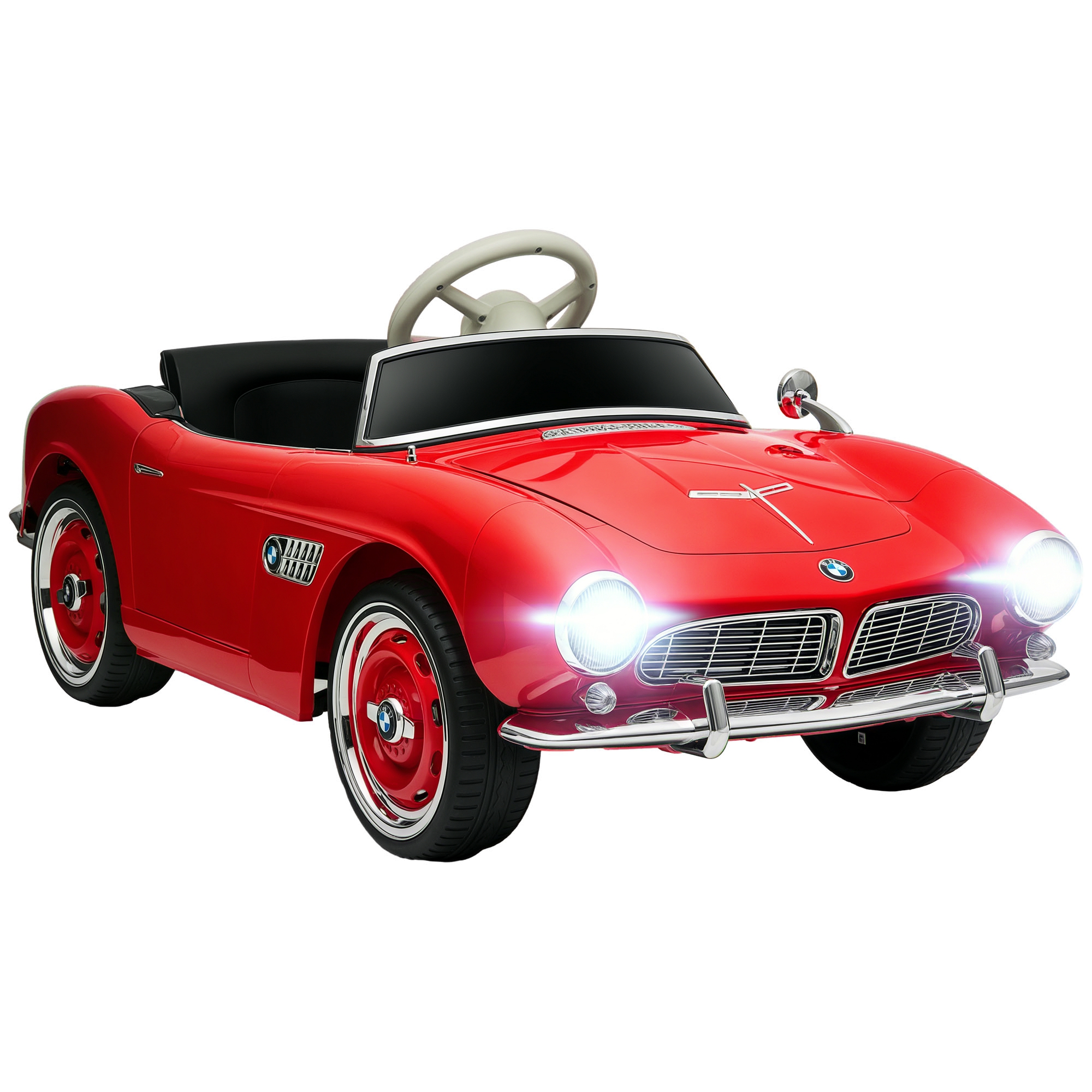 Licensed BMW 12V Kid Electric Ride On Car with Easy Transport, Red