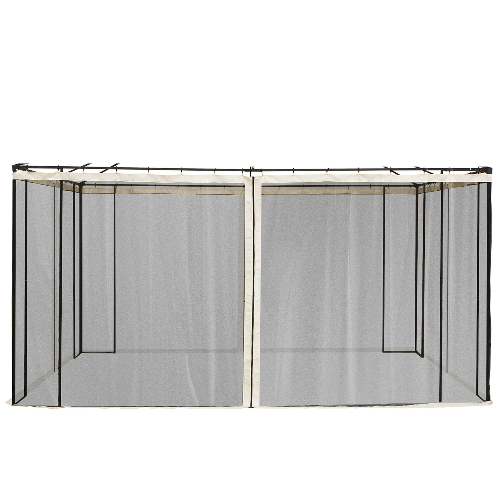Replacement Mesh Sidewall Netting for 10' x 13' Gazebos and Canopy Tents with Zippers, (Sidewall Only) Cream