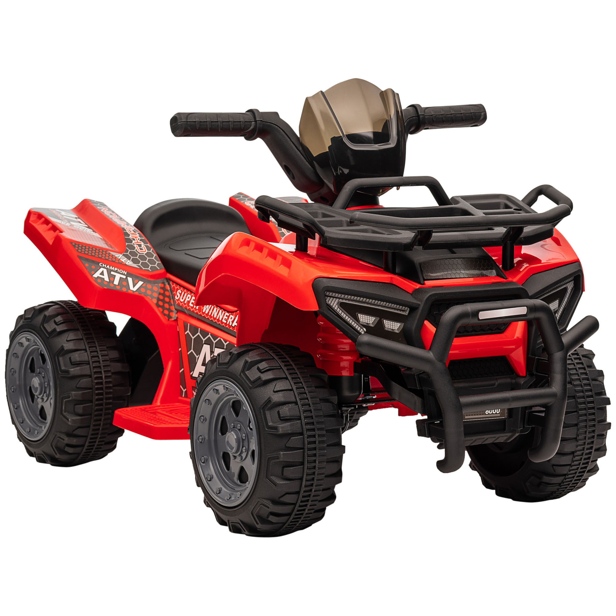 Kids 6V Battery Powered Ride On Car Quad Four Wheeler ATV Toy w/ Music, Red