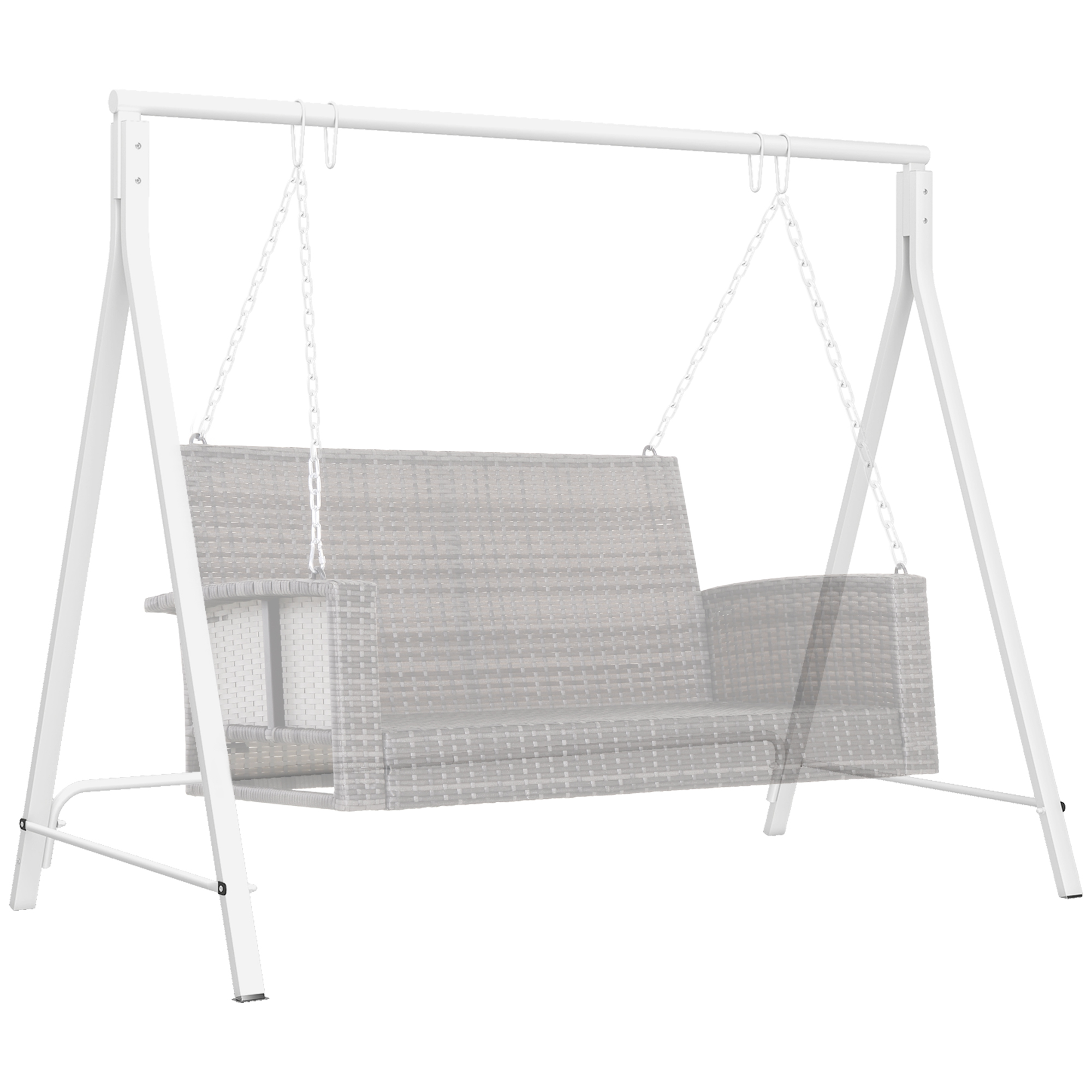 Metal Porch Swing Stand, Heavy Duty Swing Frame, Hanging Chair Stand Only, 528 LBS Weight Capacity, for Backyard, Patio, Lawn, Playground, White