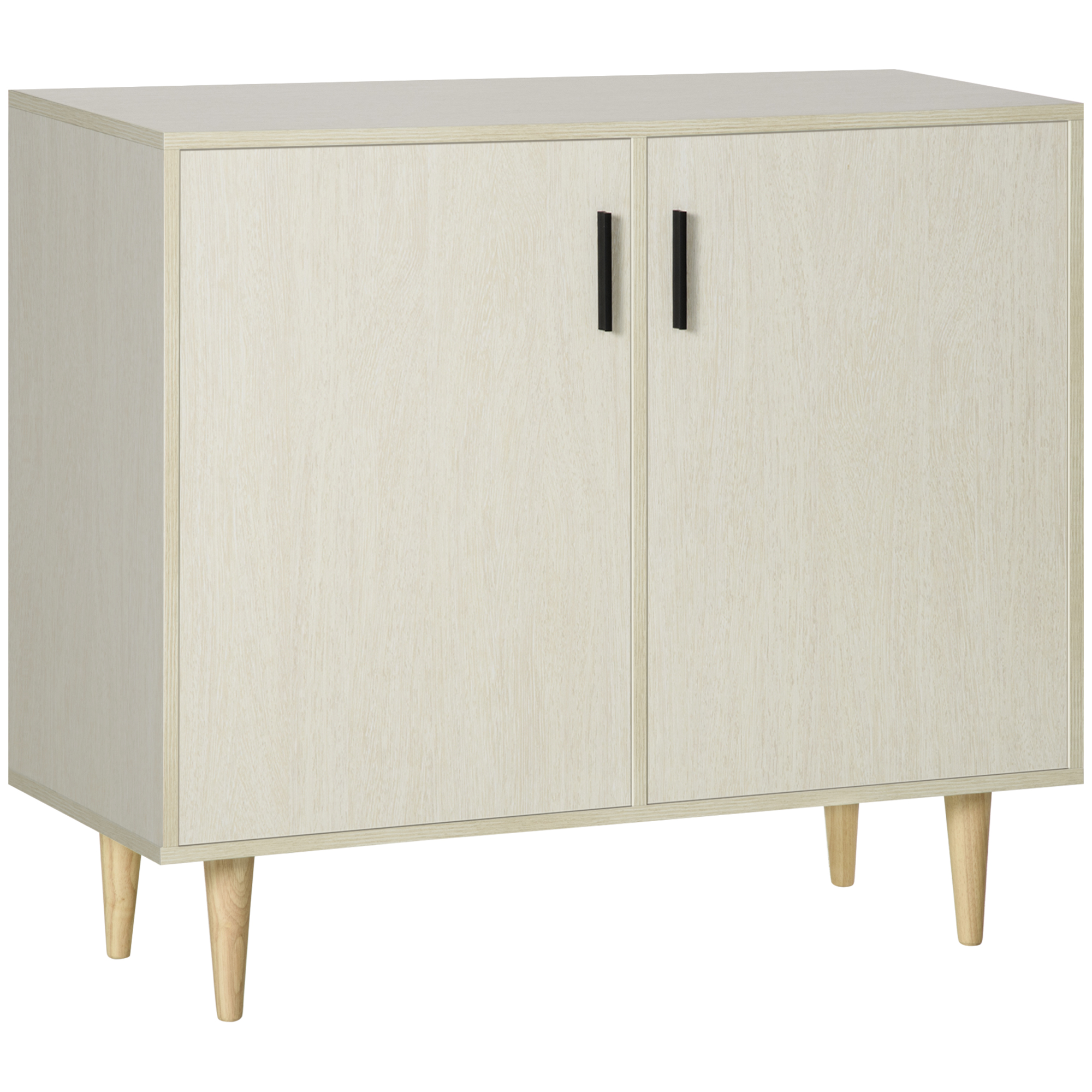  Sideboard Buffet Cabinet, Kitchen Cabinet, Accent Cabinet with Double Doors, Adjustable Shelves and Wood Legs for Living Room, Natural