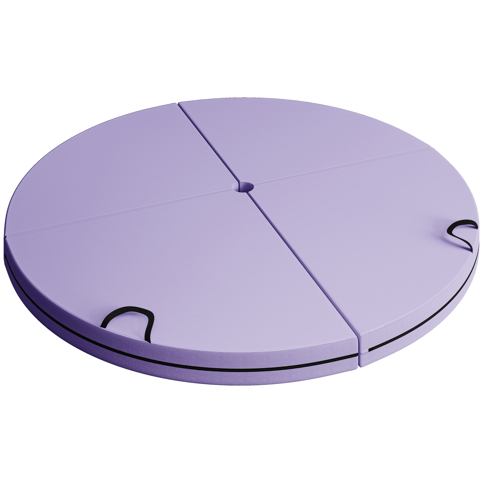 Foldable Crash Mat, Pole Padding with Carrying Handles and EPE Foam for Dance Training and Exercise, Purple