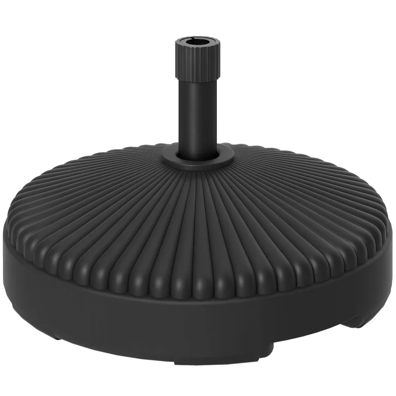 Round Patio Umbrella Base Holder, Heavy Duty Outdoor Umbrella Stand Base, Filled Up to 62lbs with Sand or 51lbs with Water for Garden, Poolside, Black